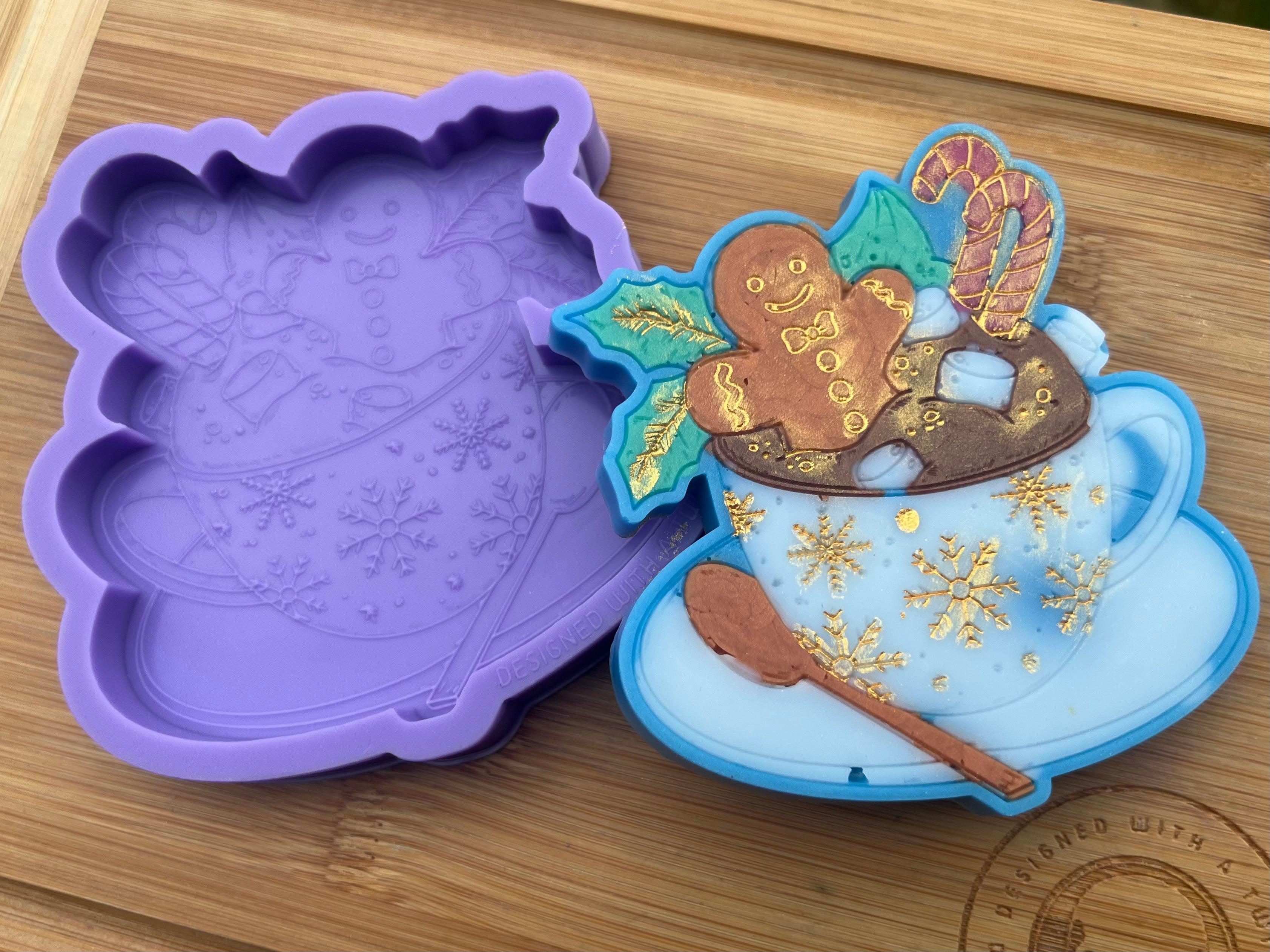 Large Winter Cuppa Wax Melt Silicone Mold - Designed with a Twist - Top quality silicone molds made in the UK.