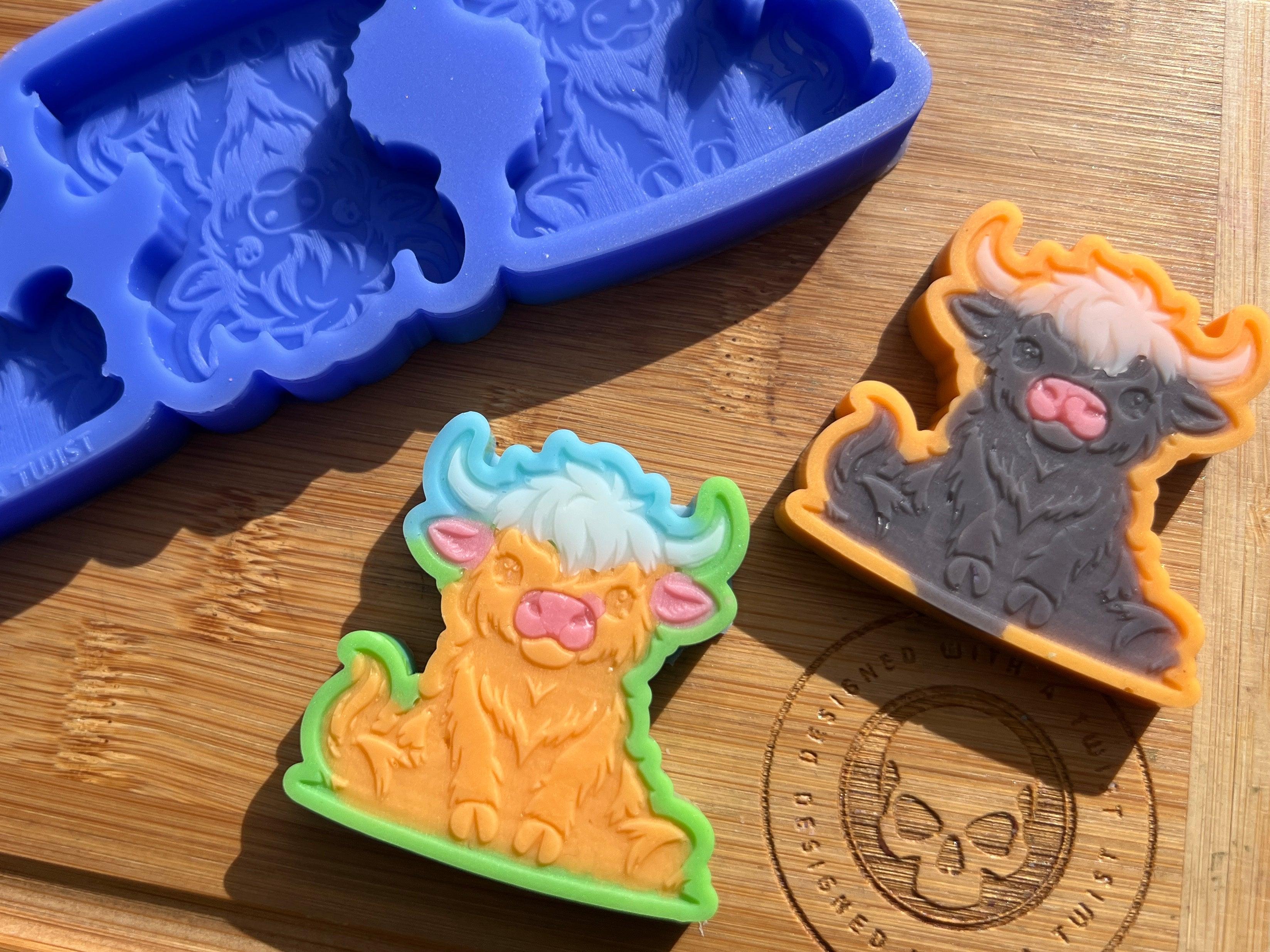 Shaped Highland Cow Silicone Mold - Designed with a Twist - Top quality silicone molds made in the UK.
