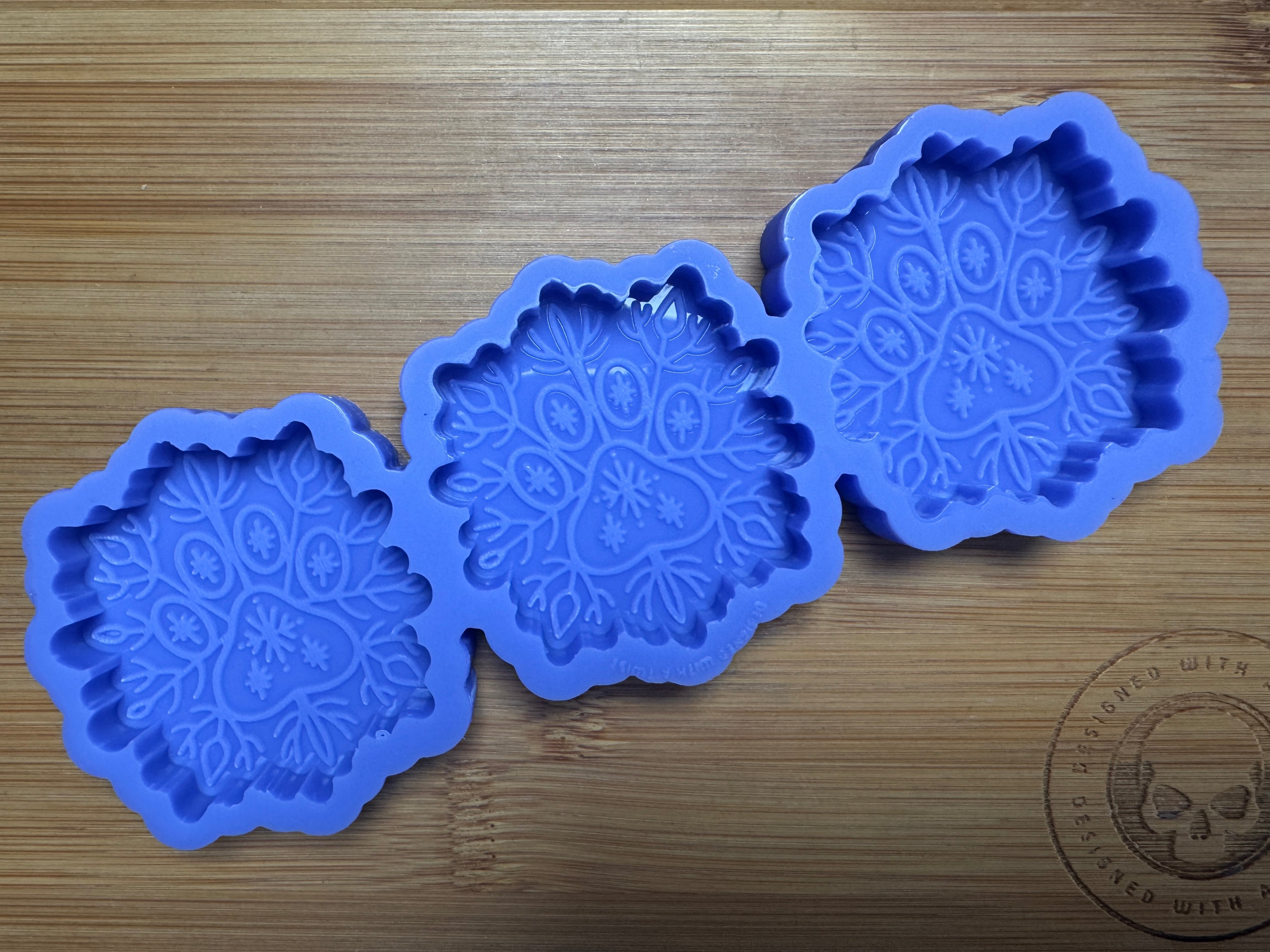 Paw Print Snowflake Silicone Trio Mold