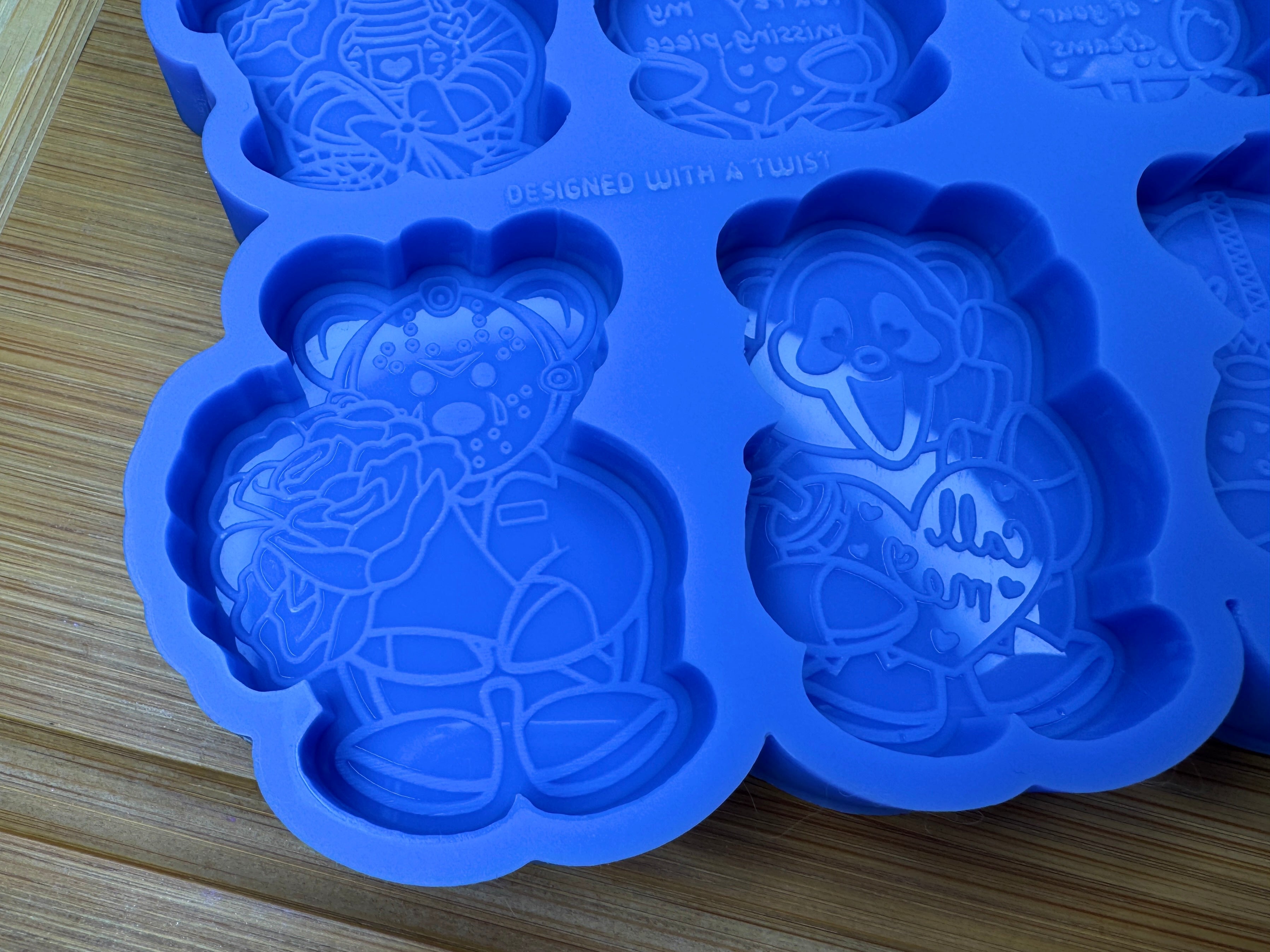 Valentines Killer Teddies Wax Melt Silicone Mold