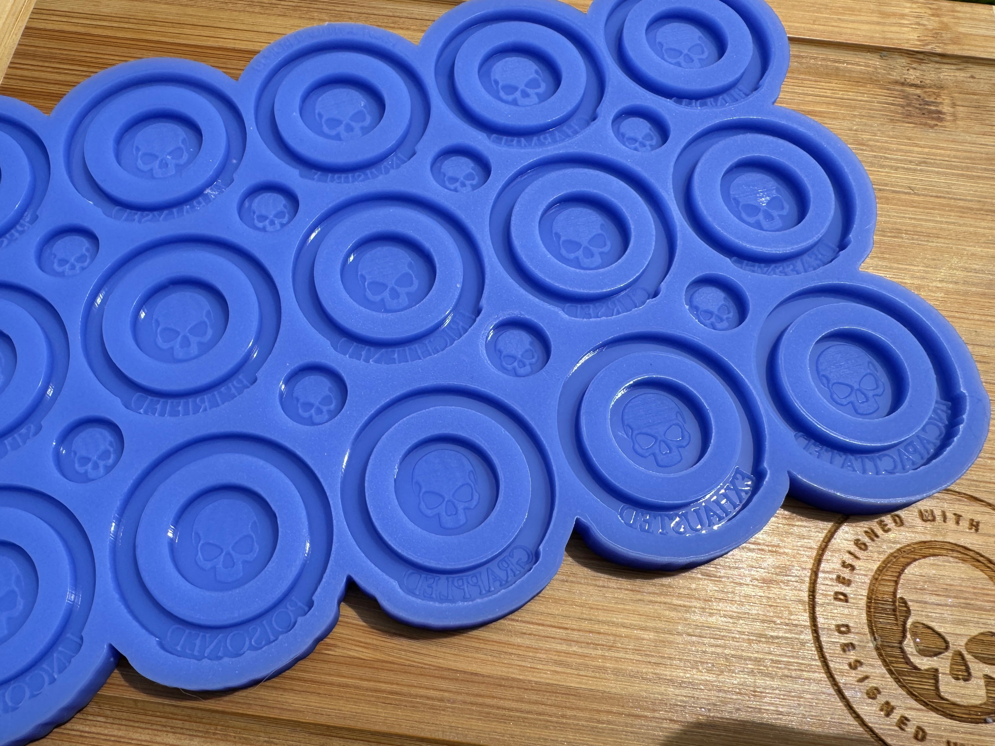 Effect Rings Silicone Mold with Skull Tokens