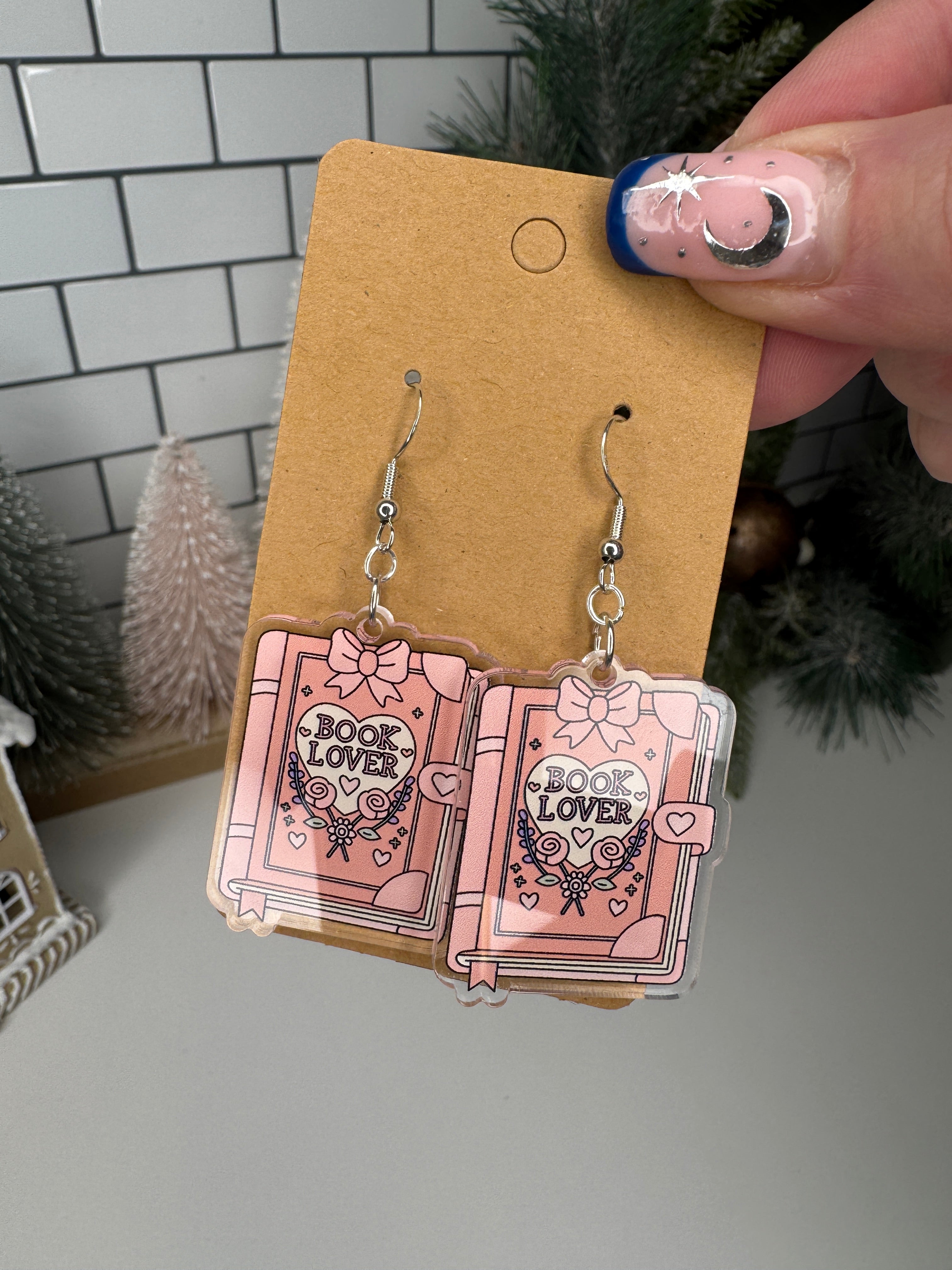 "Book Lover" Acrylic Earrings