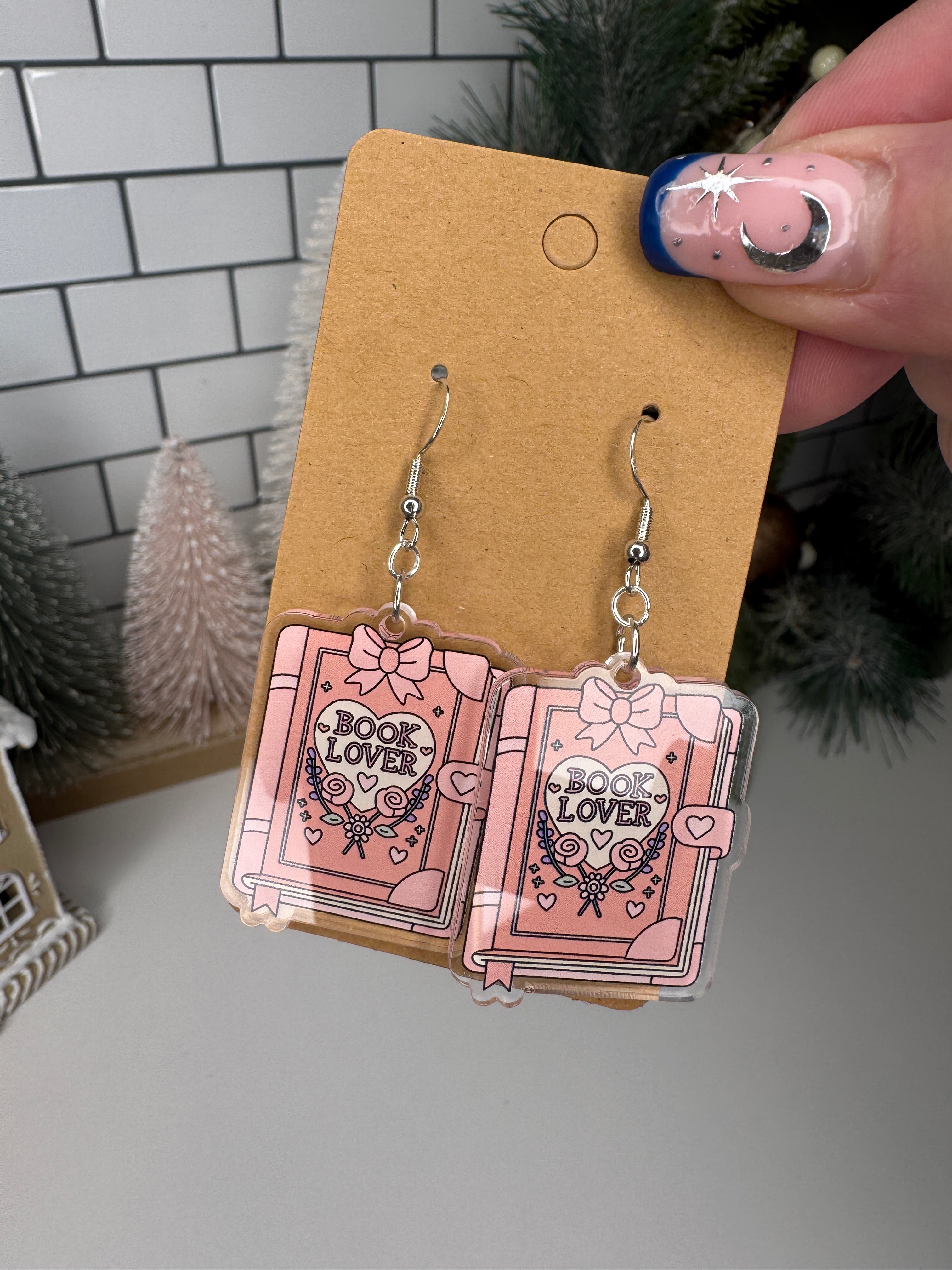 "Book Lover" Acrylic Earrings
