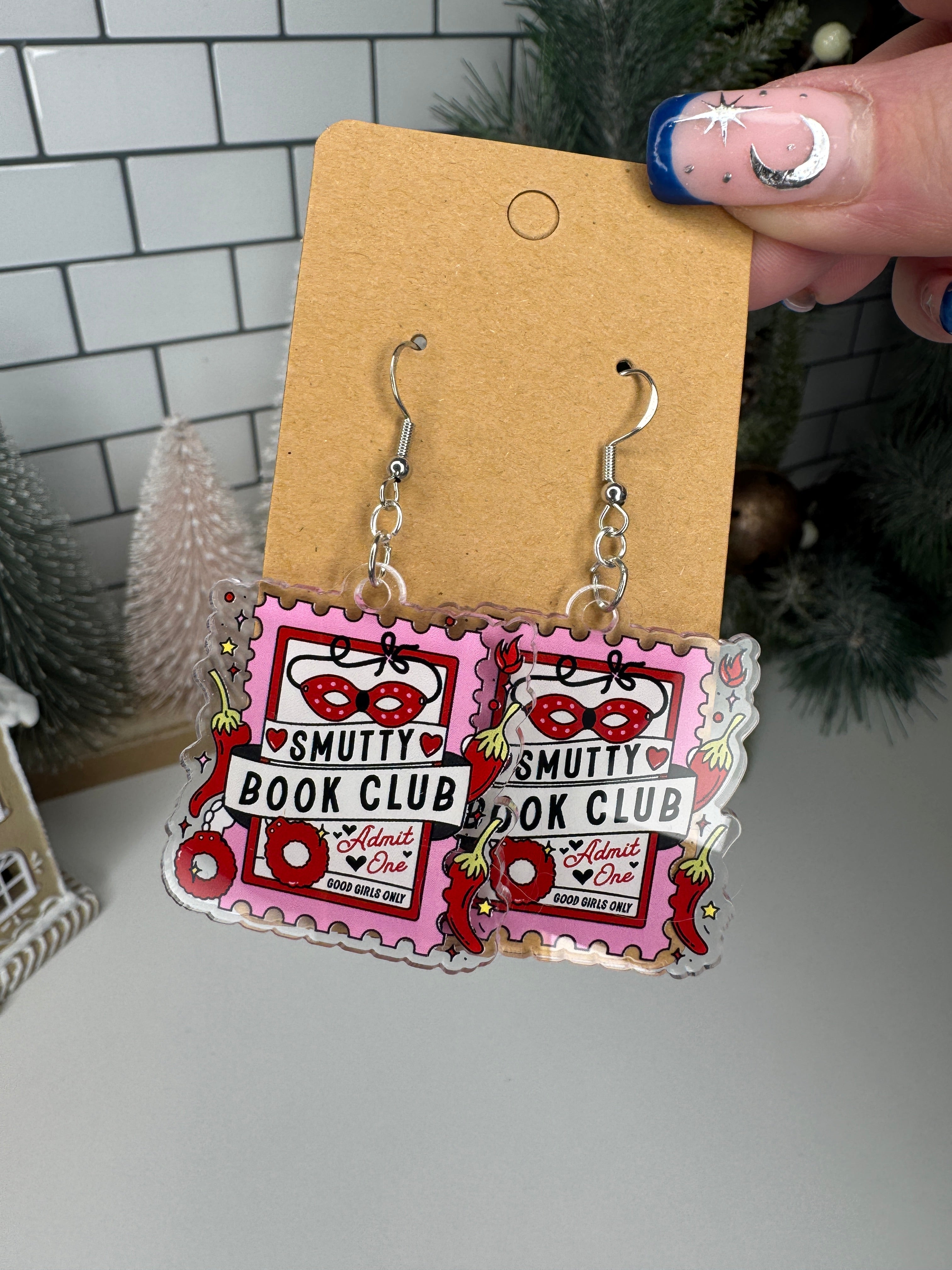 "Smutty Book Club" Acrylic Earrings