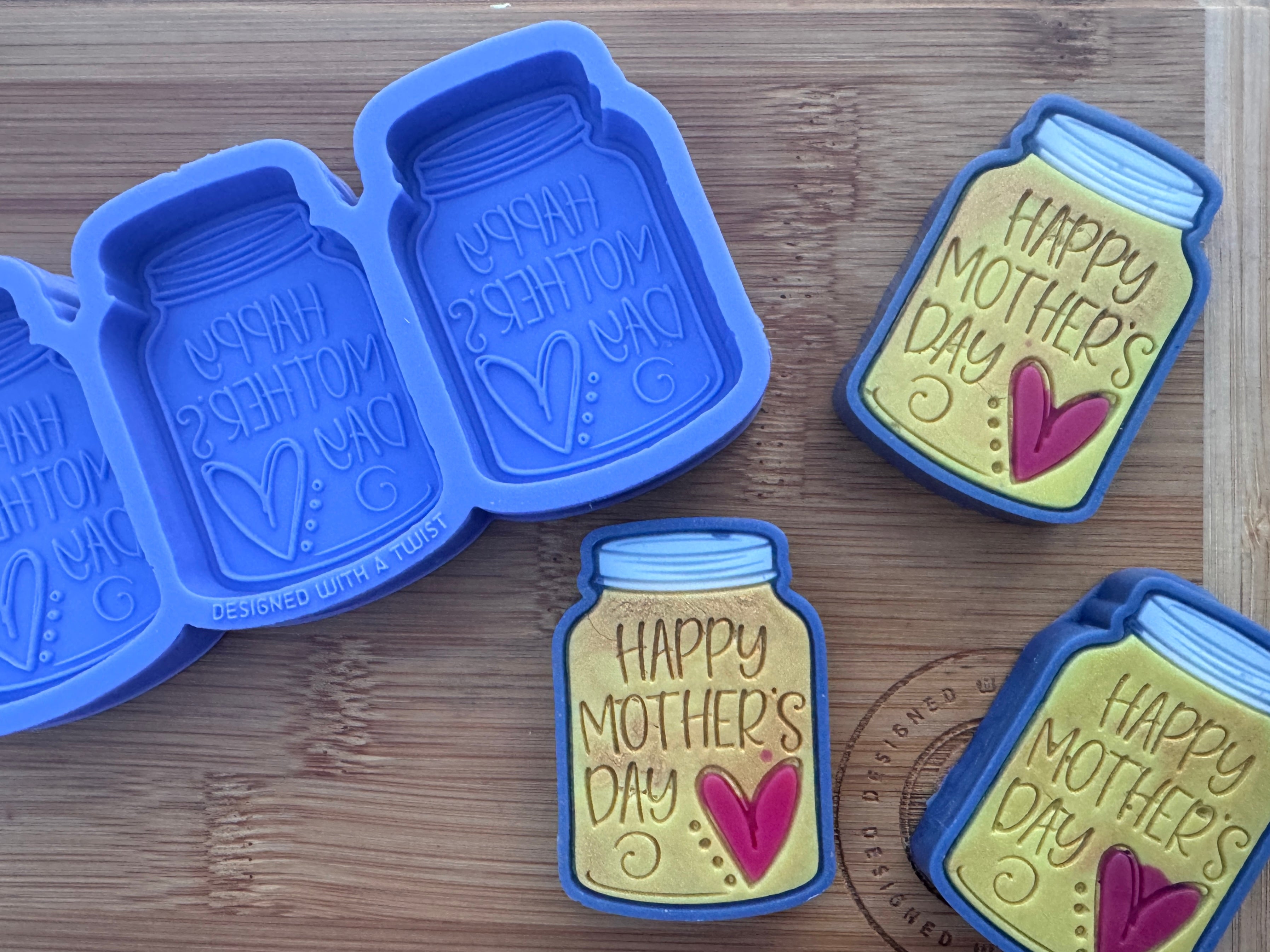 Happy Mothers Day Jar Silicone Mold Trio