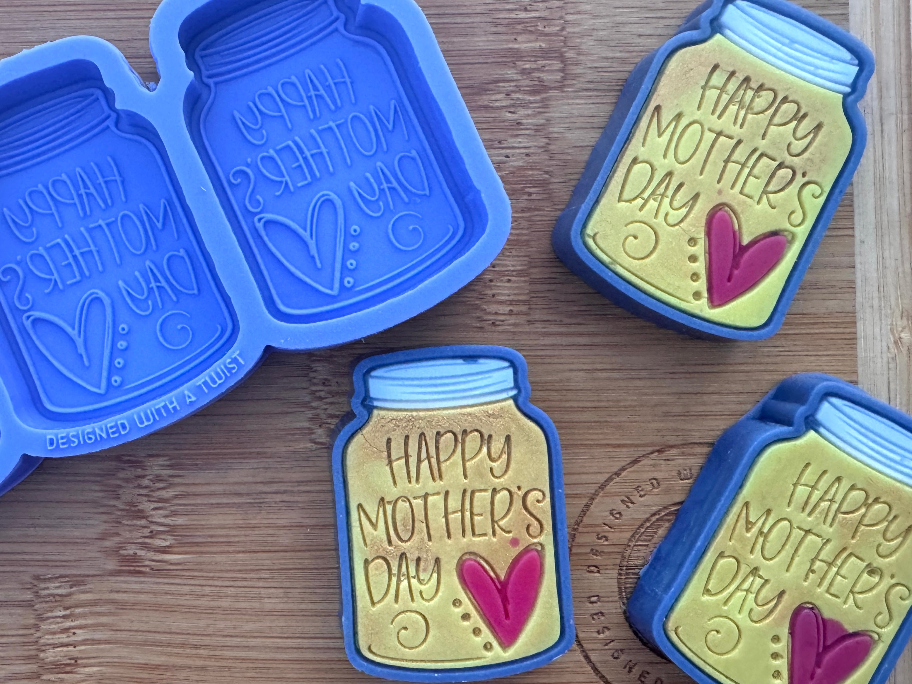 Happy Mothers Day Jar Silicone Mold Trio