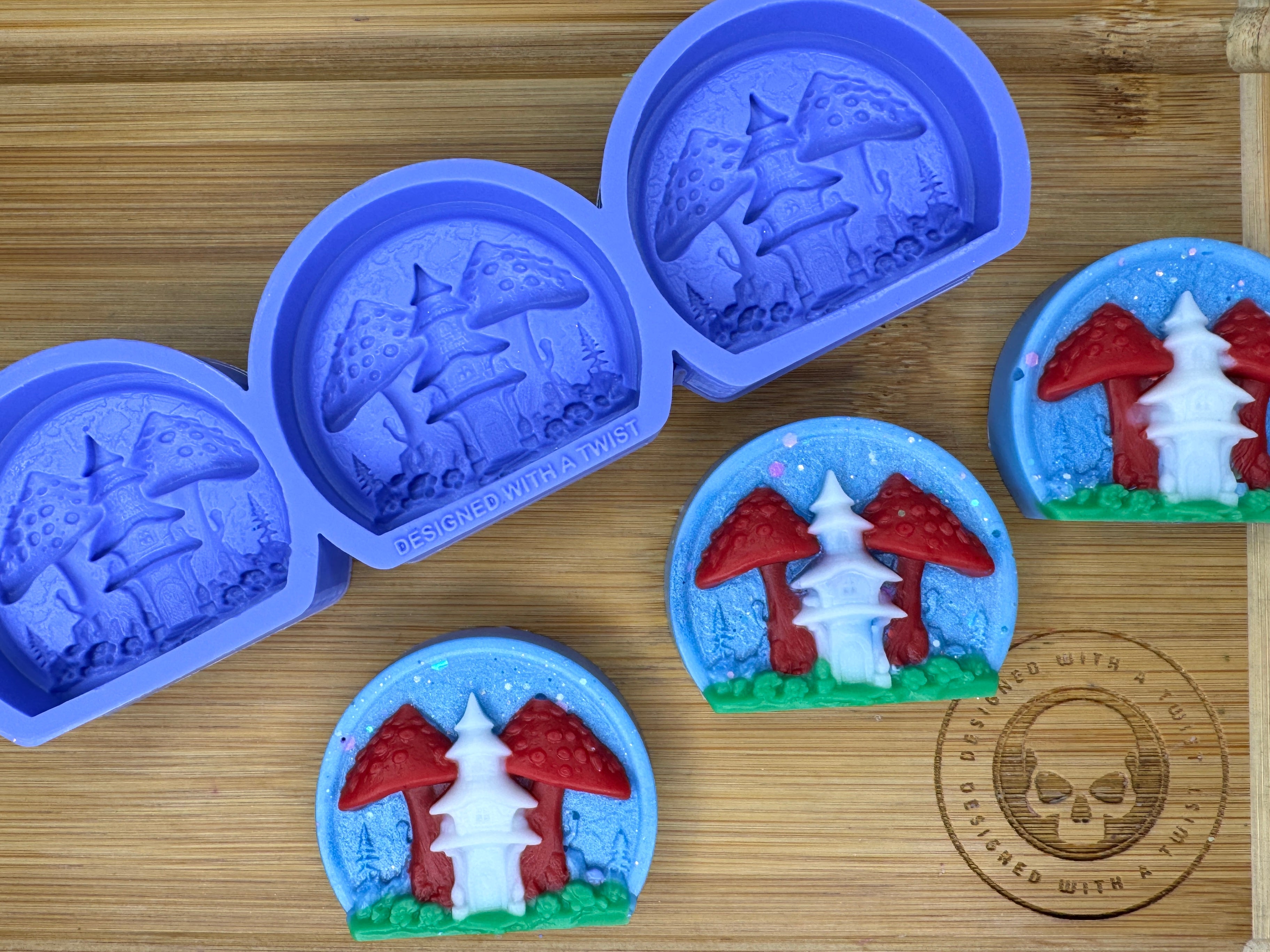 Mushroom House Silicone Mold Trio