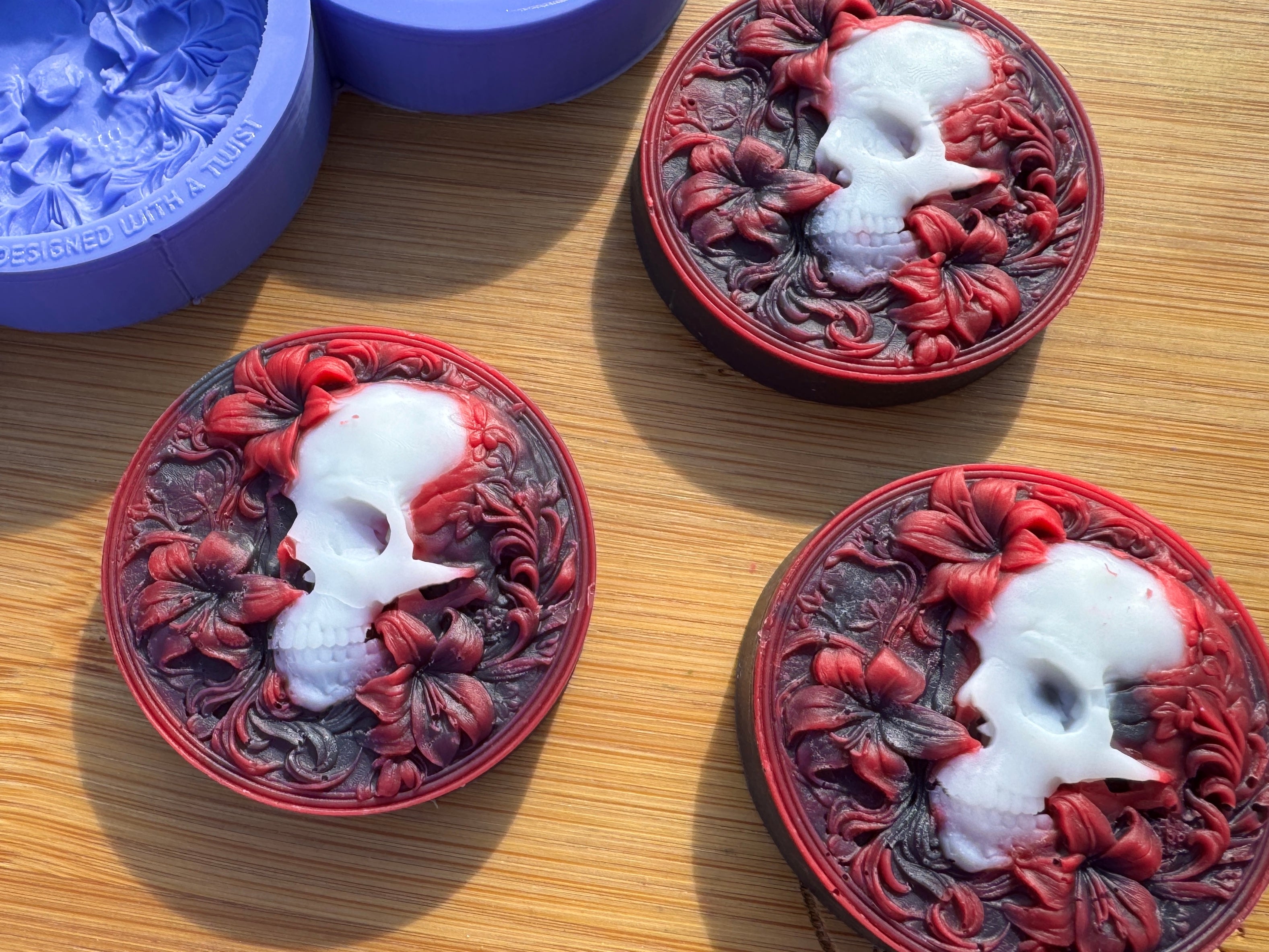 Skull & Flowers Silicone Mold Trio