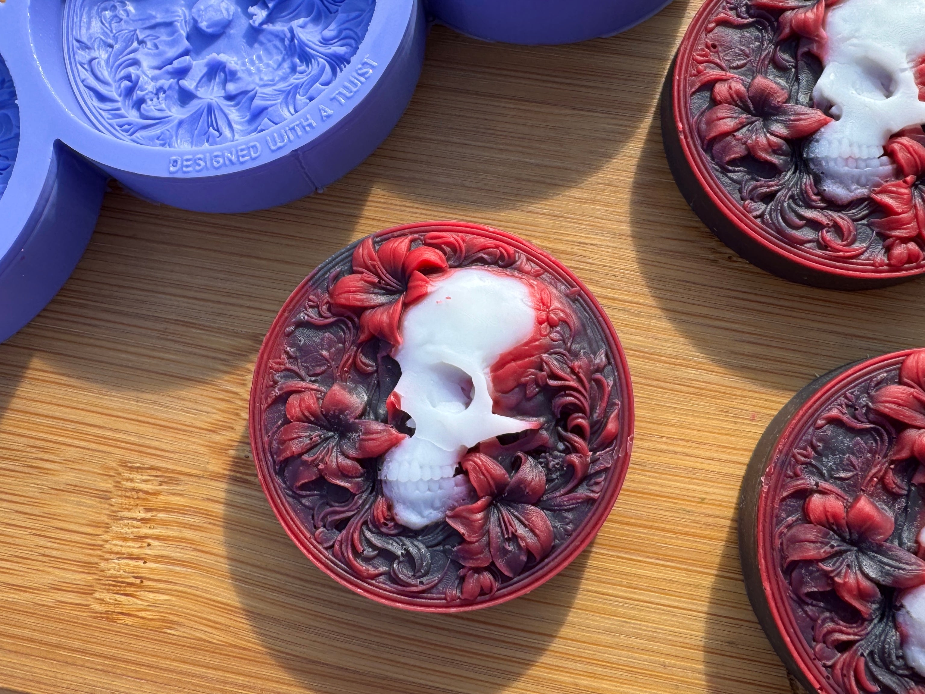 Skull & Flowers Silicone Mold Trio