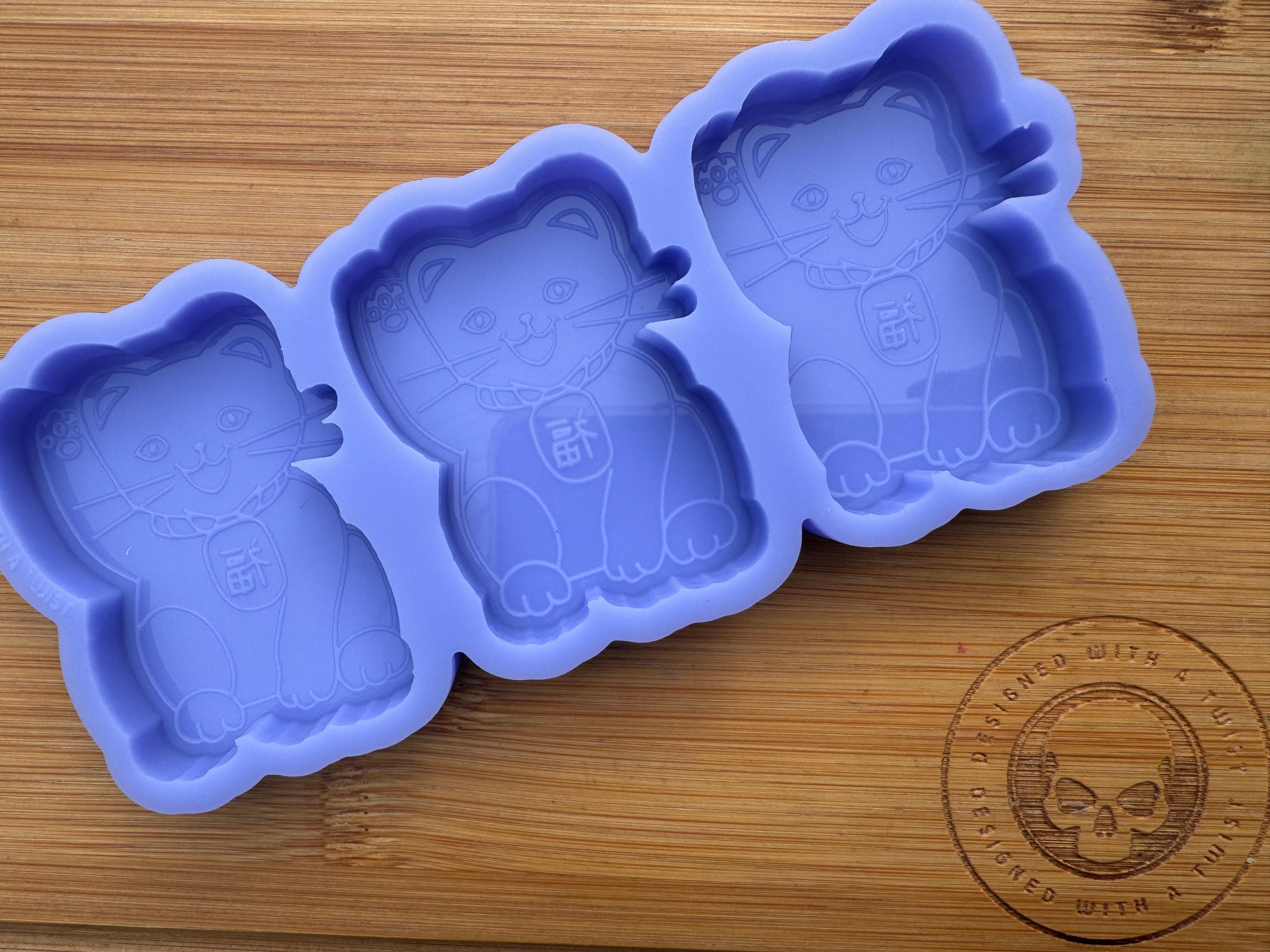Lucky Cat Silicone Mold Trio