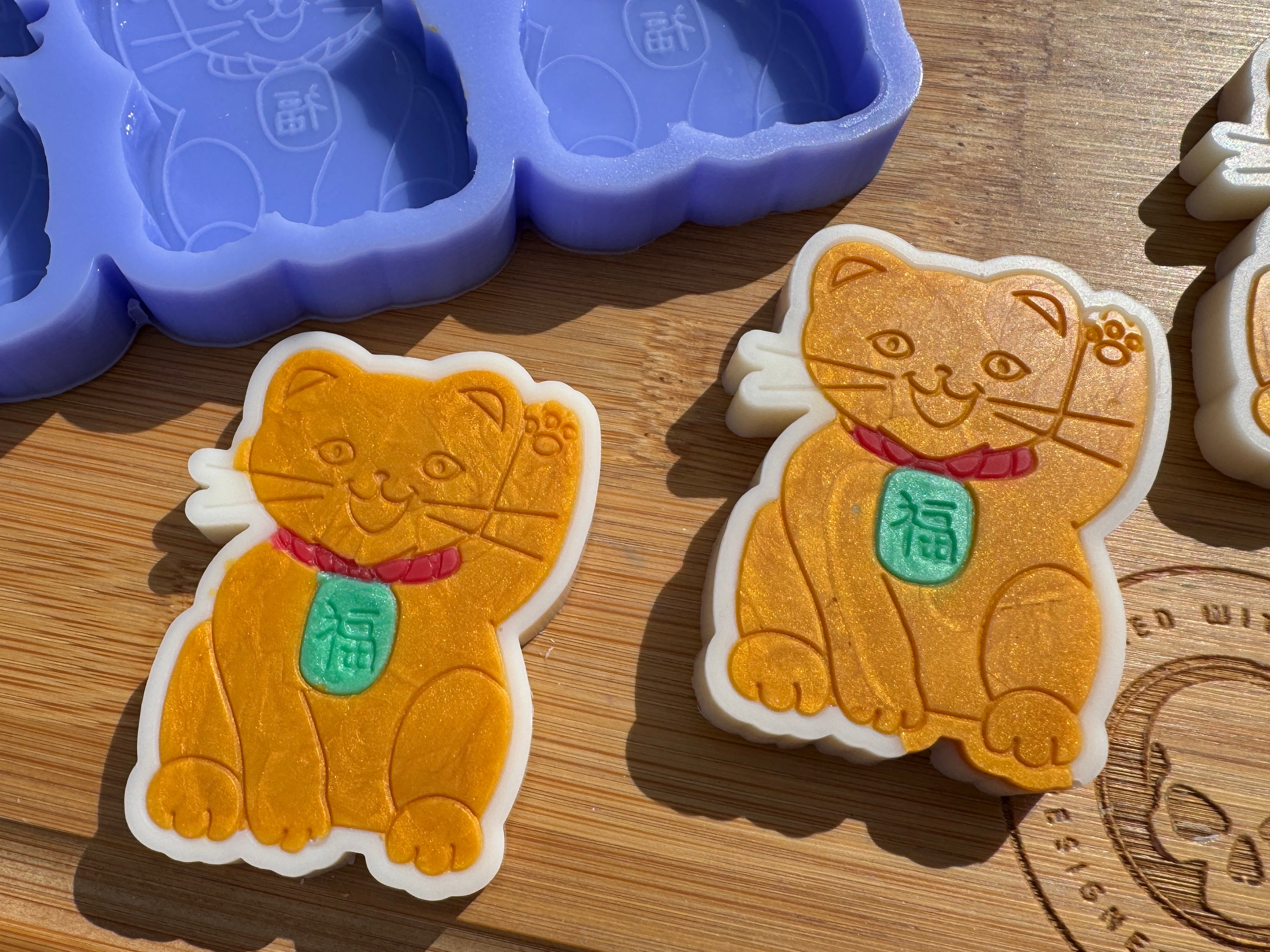 Lucky Cat Silicone Mold Trio