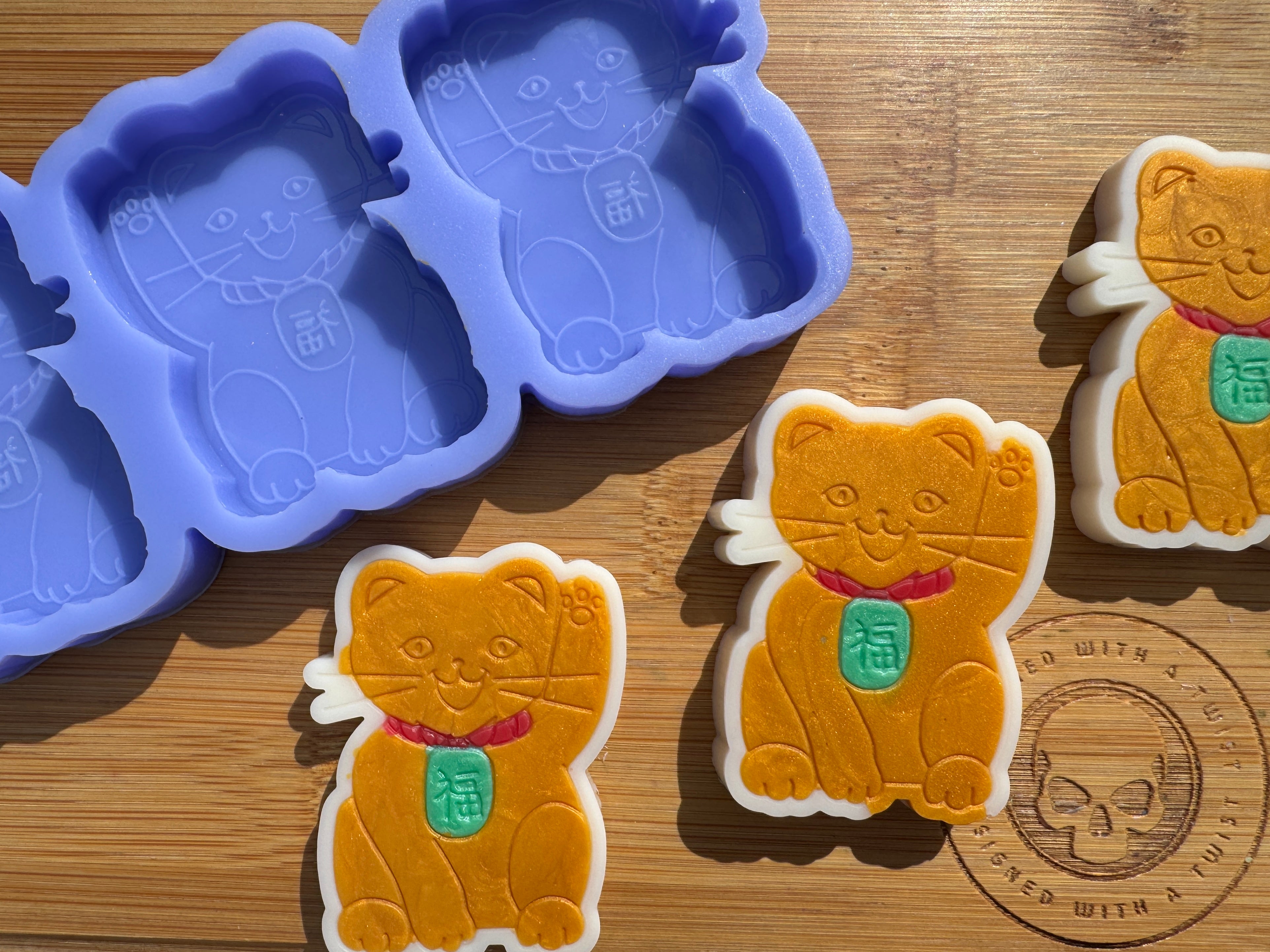 Lucky Cat Silicone Mold Trio