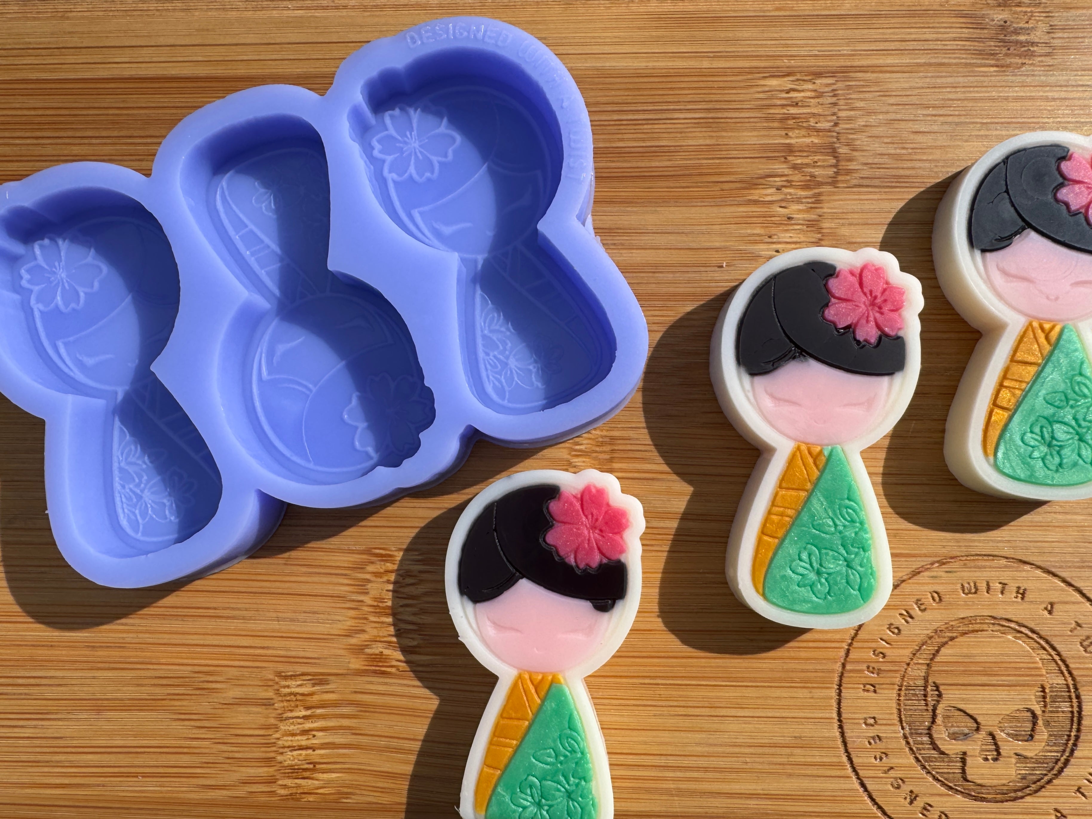 Japanese Doll Silicone Mold Trio