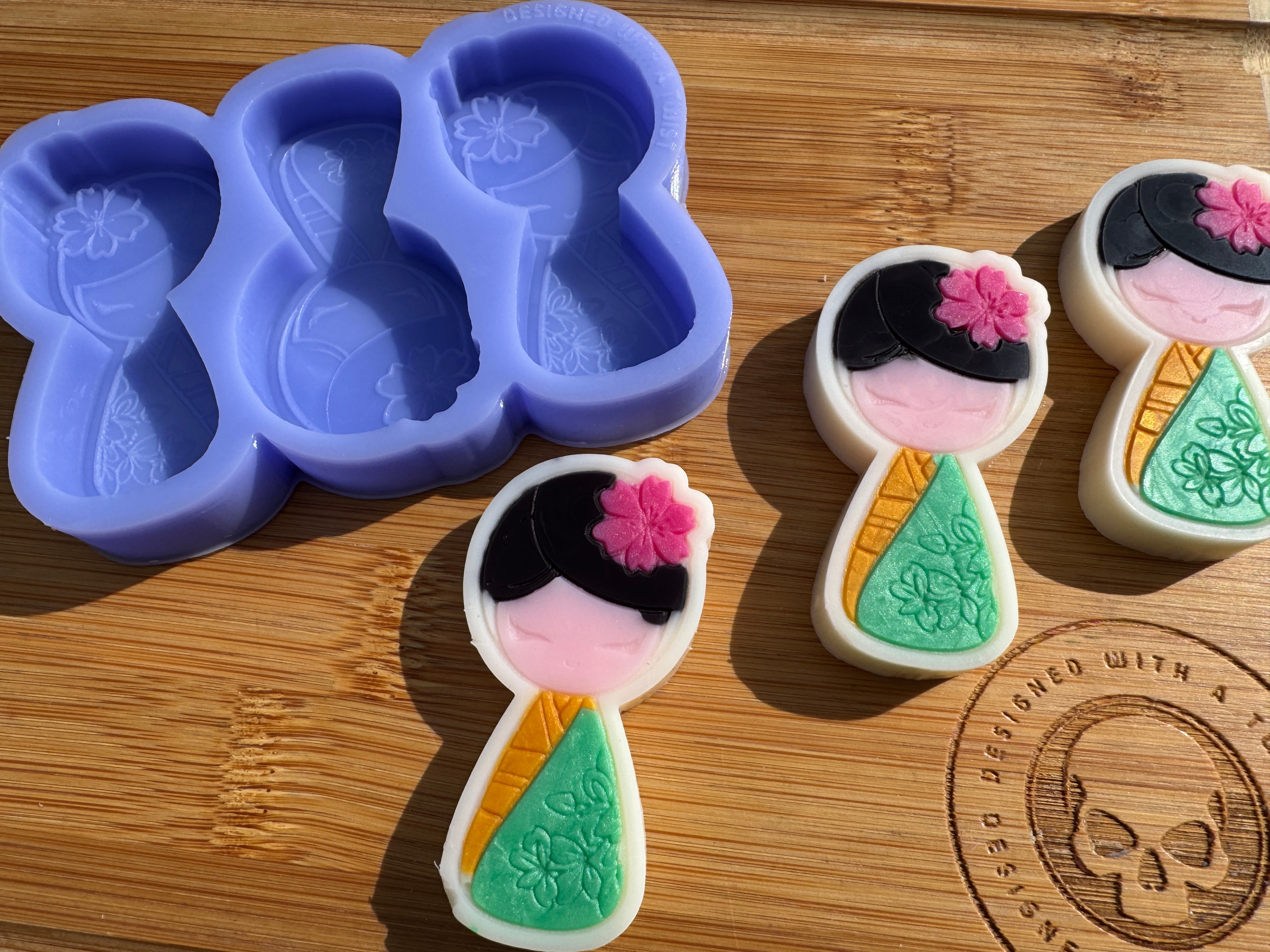 Japanese Doll Silicone Mold Trio