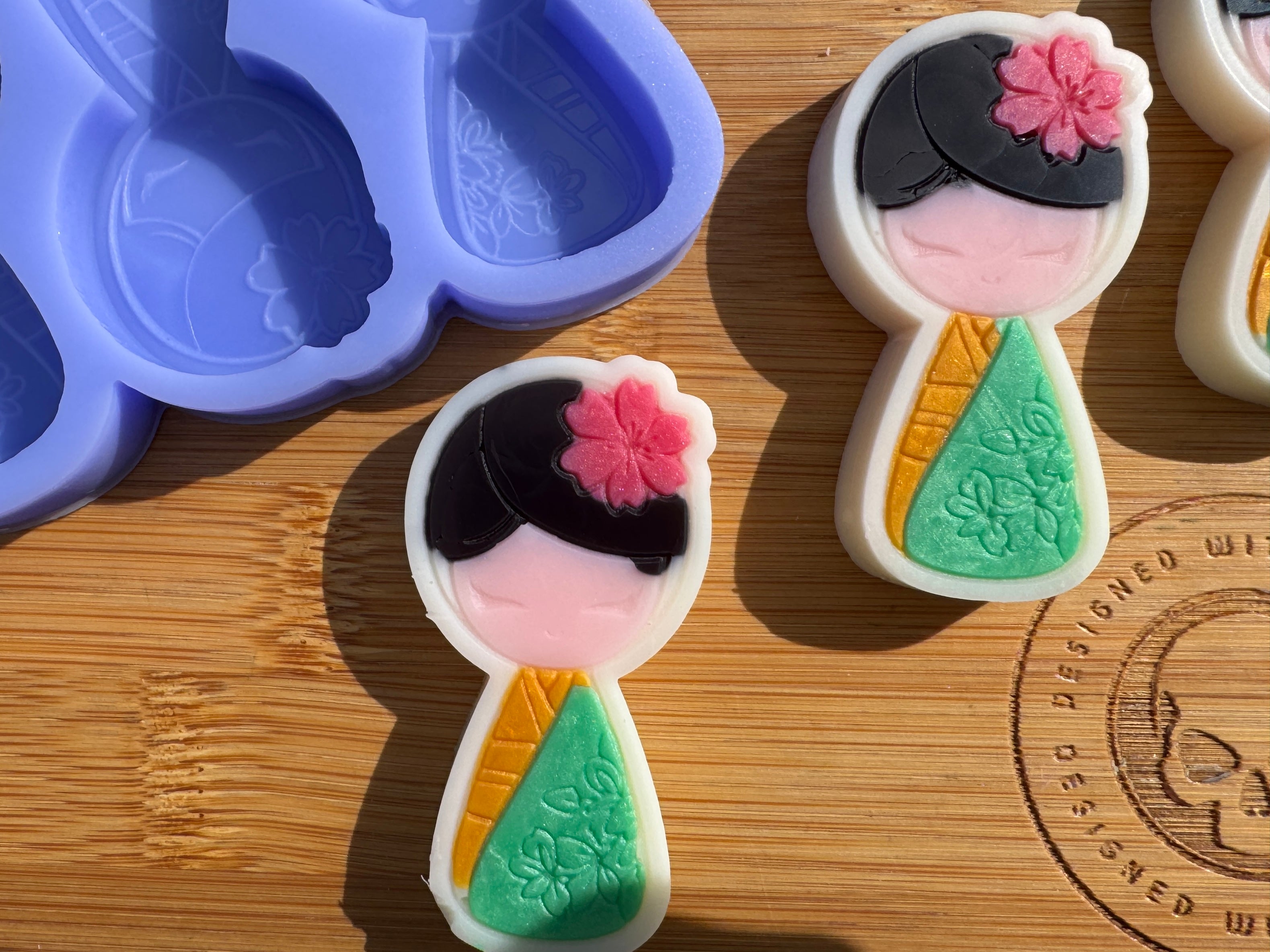 Japanese Doll Silicone Mold Trio