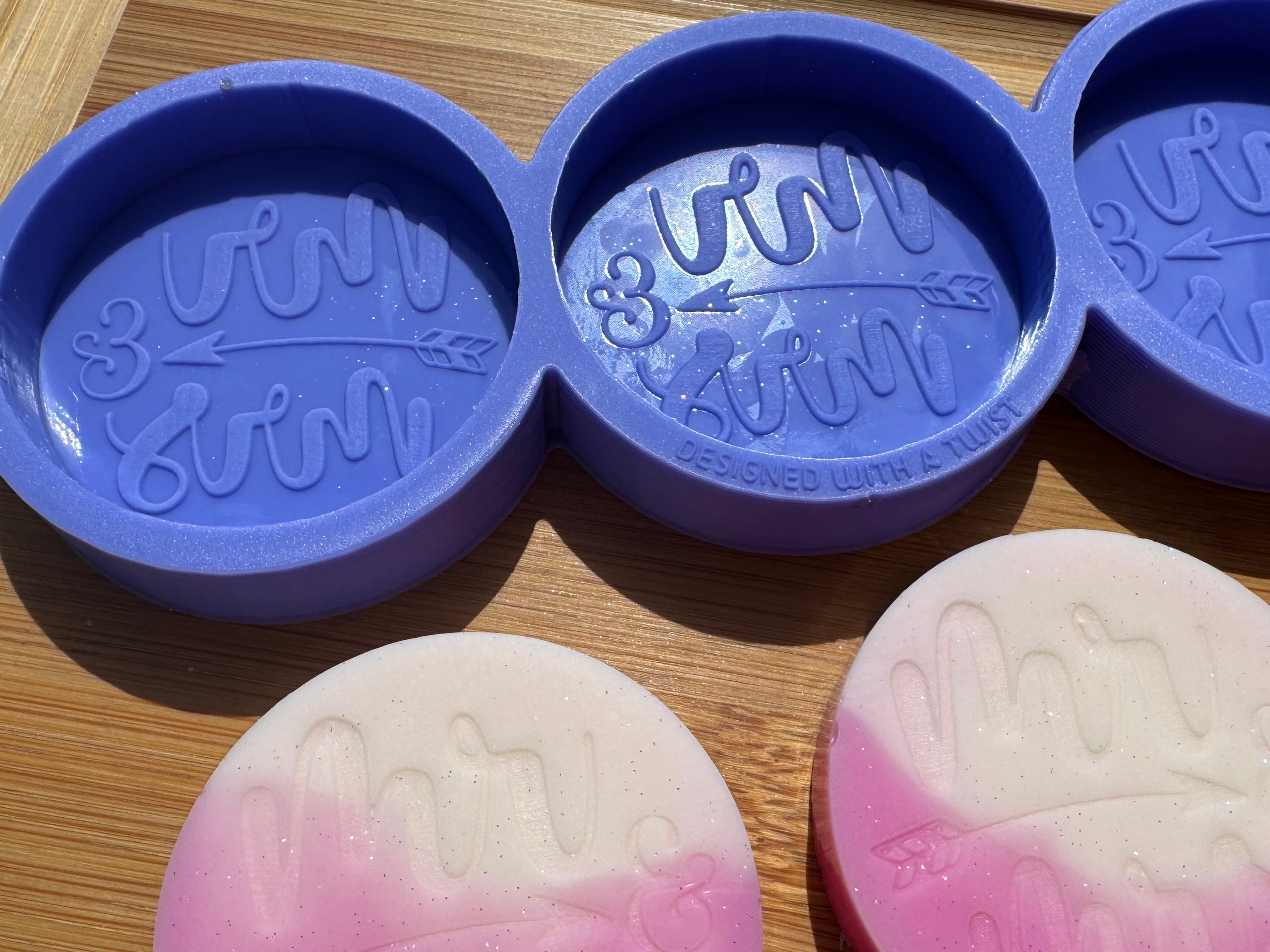 Mr & Mrs Circle Silicone Mold Trio