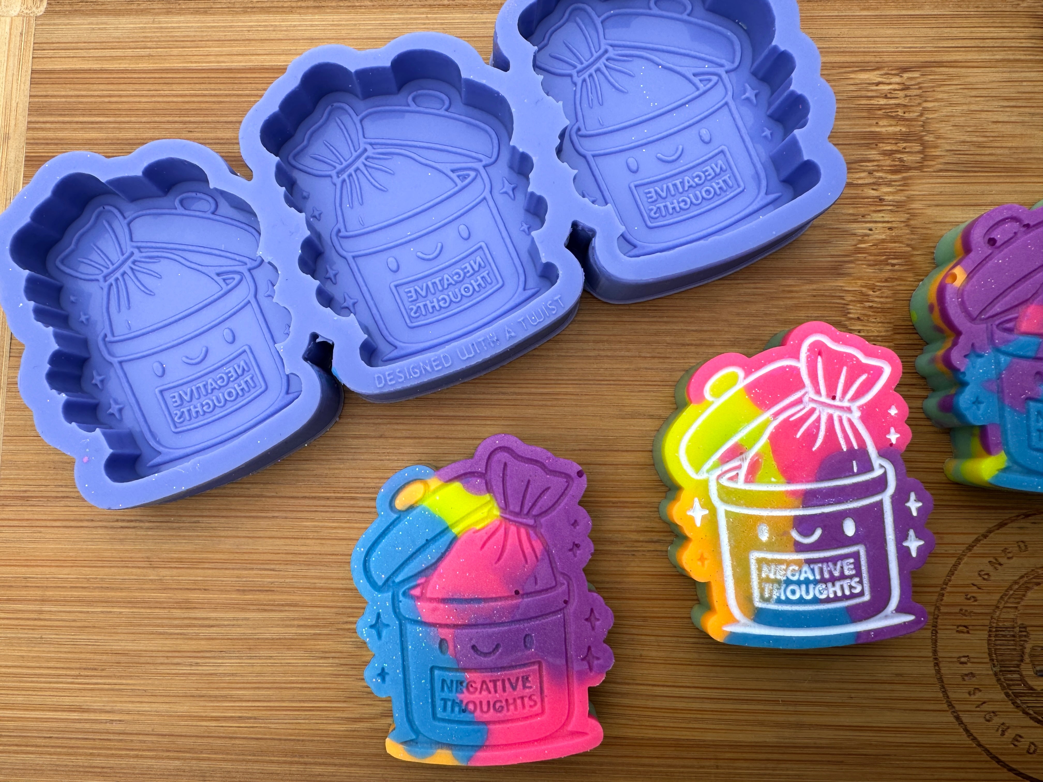 Negative Thoughts Bin Silicone Trio Mold