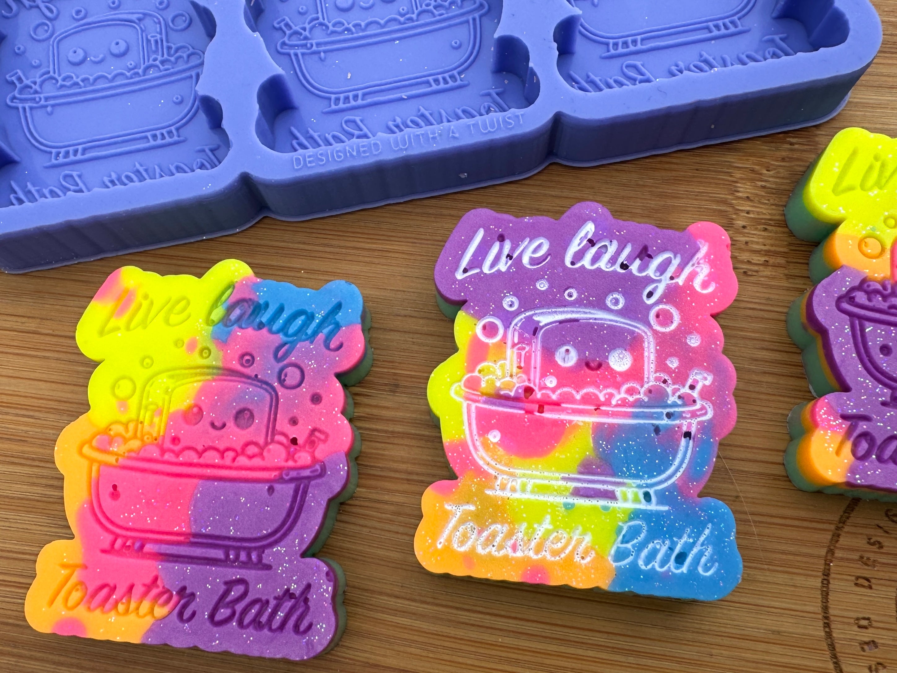 Live, Laugh, Toaster Bath Silicone Trio Mold