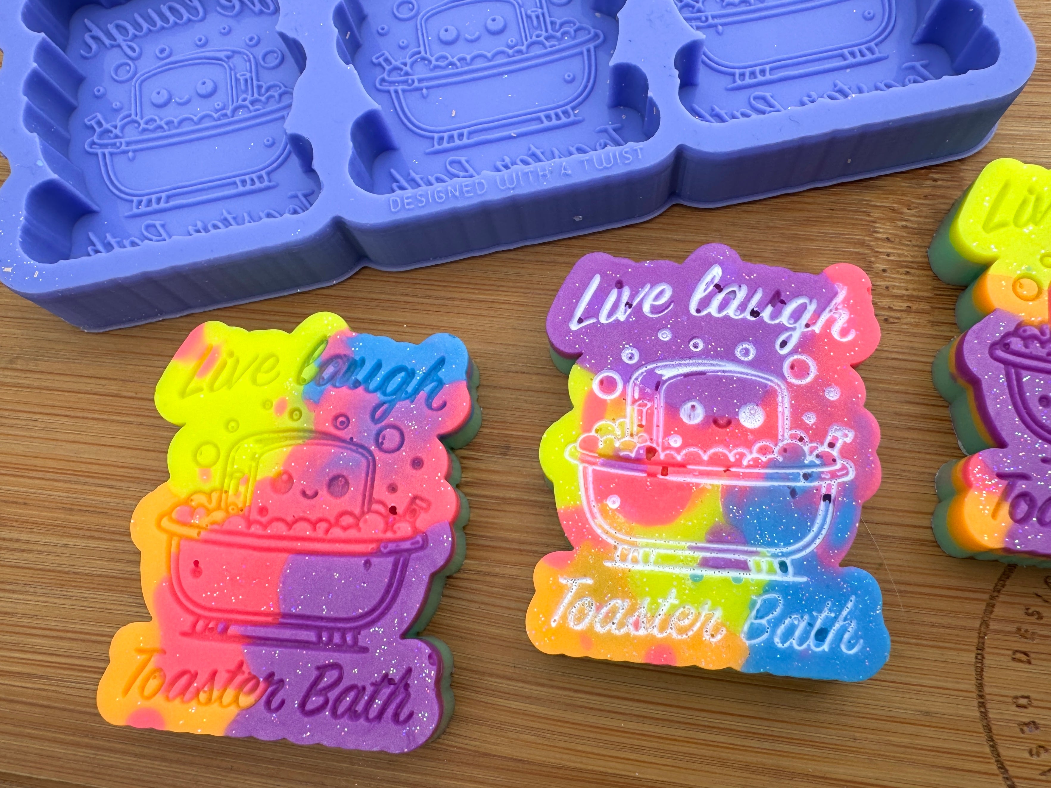Live, Laugh, Toaster Bath Silicone Trio Mold