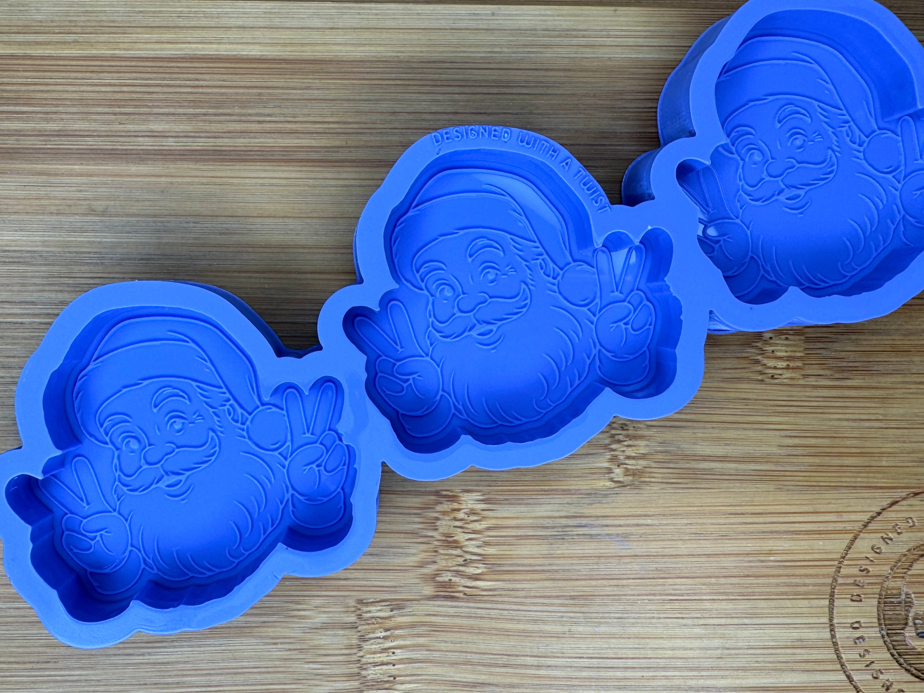 Peace Out Santa Silicone Trio Mold