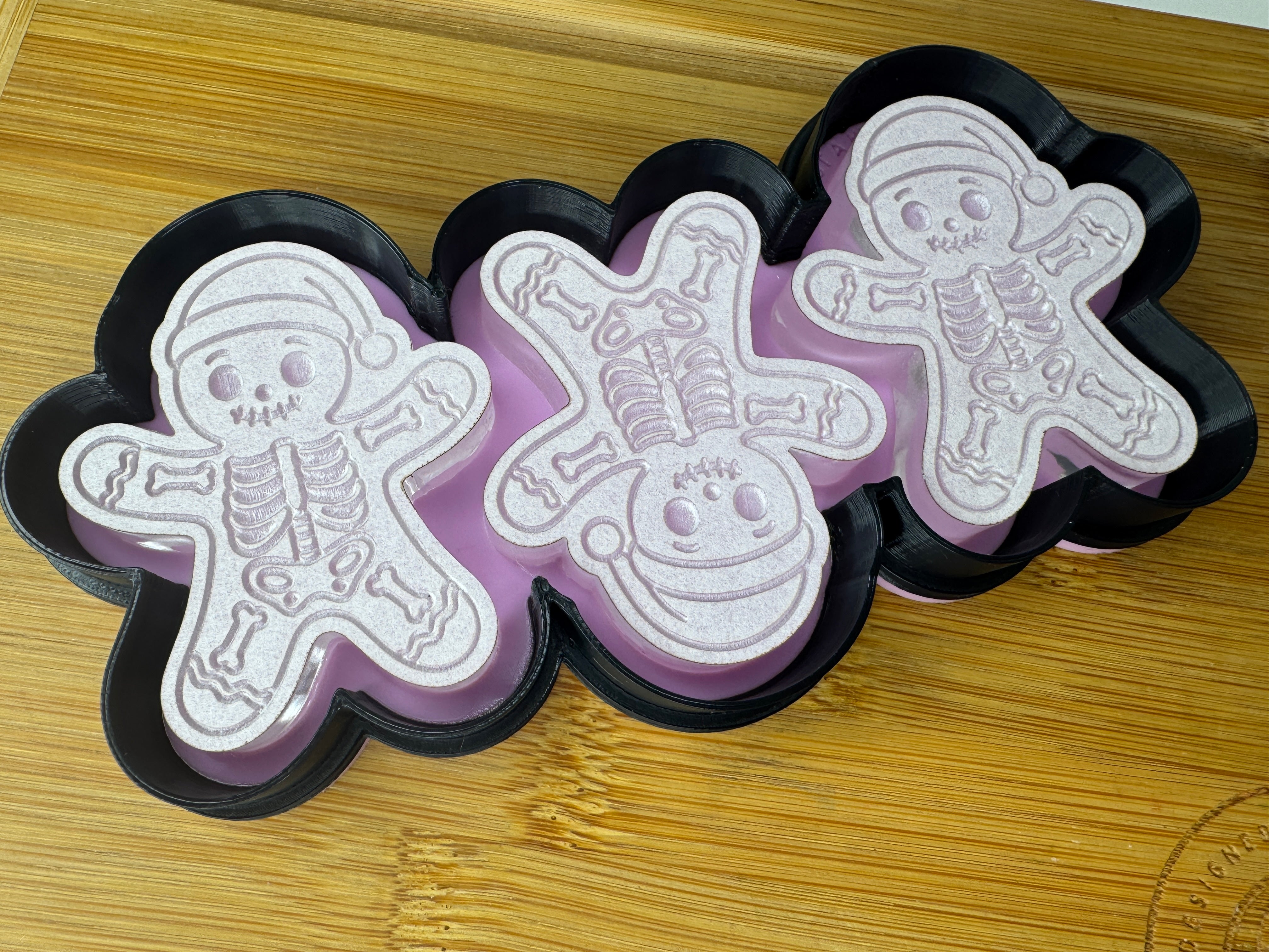 Santa Hat Skeleton Gingerbread Man Silicone Trio Mold