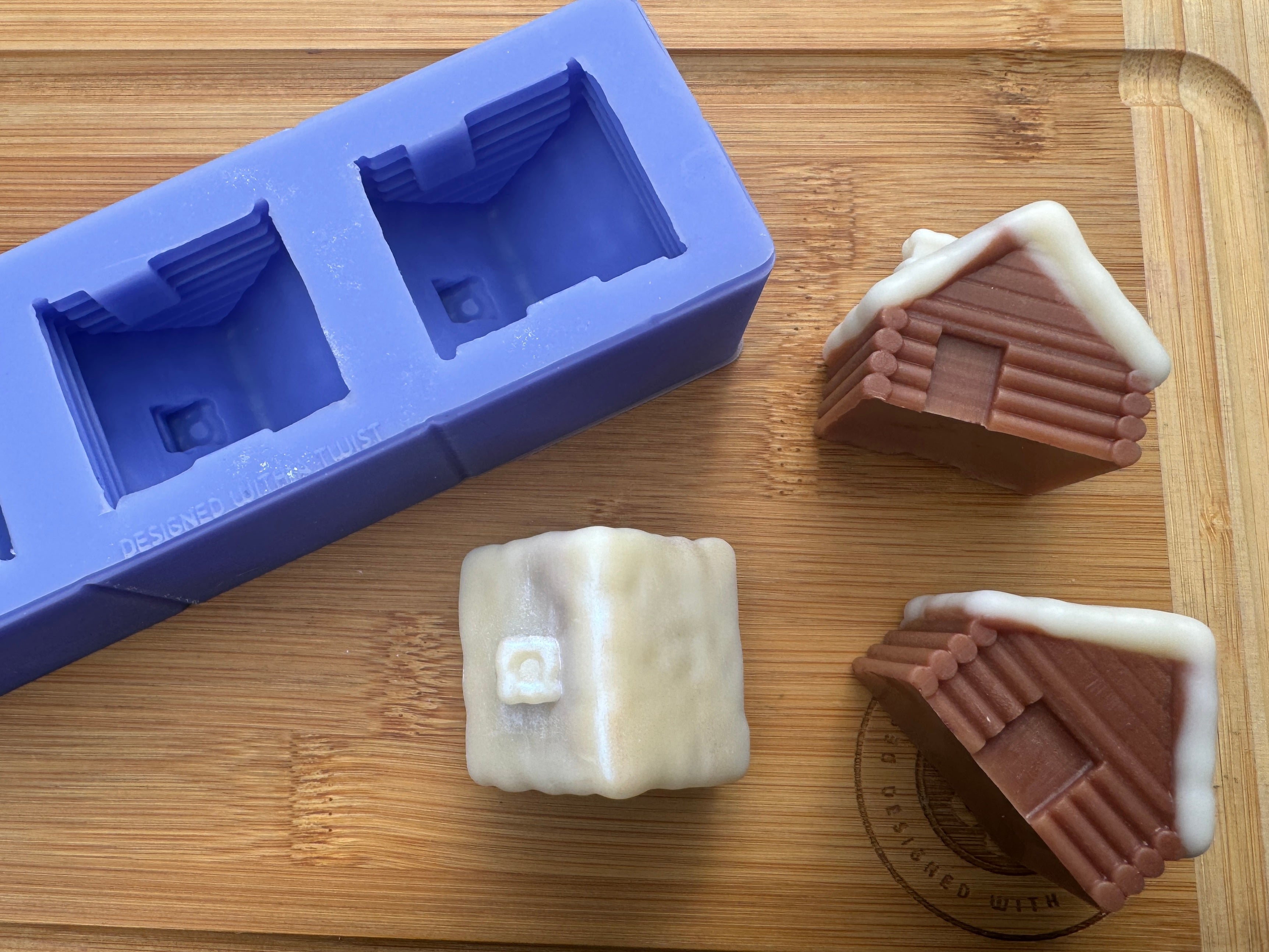3D Winter Log Cabin Silicone Mold