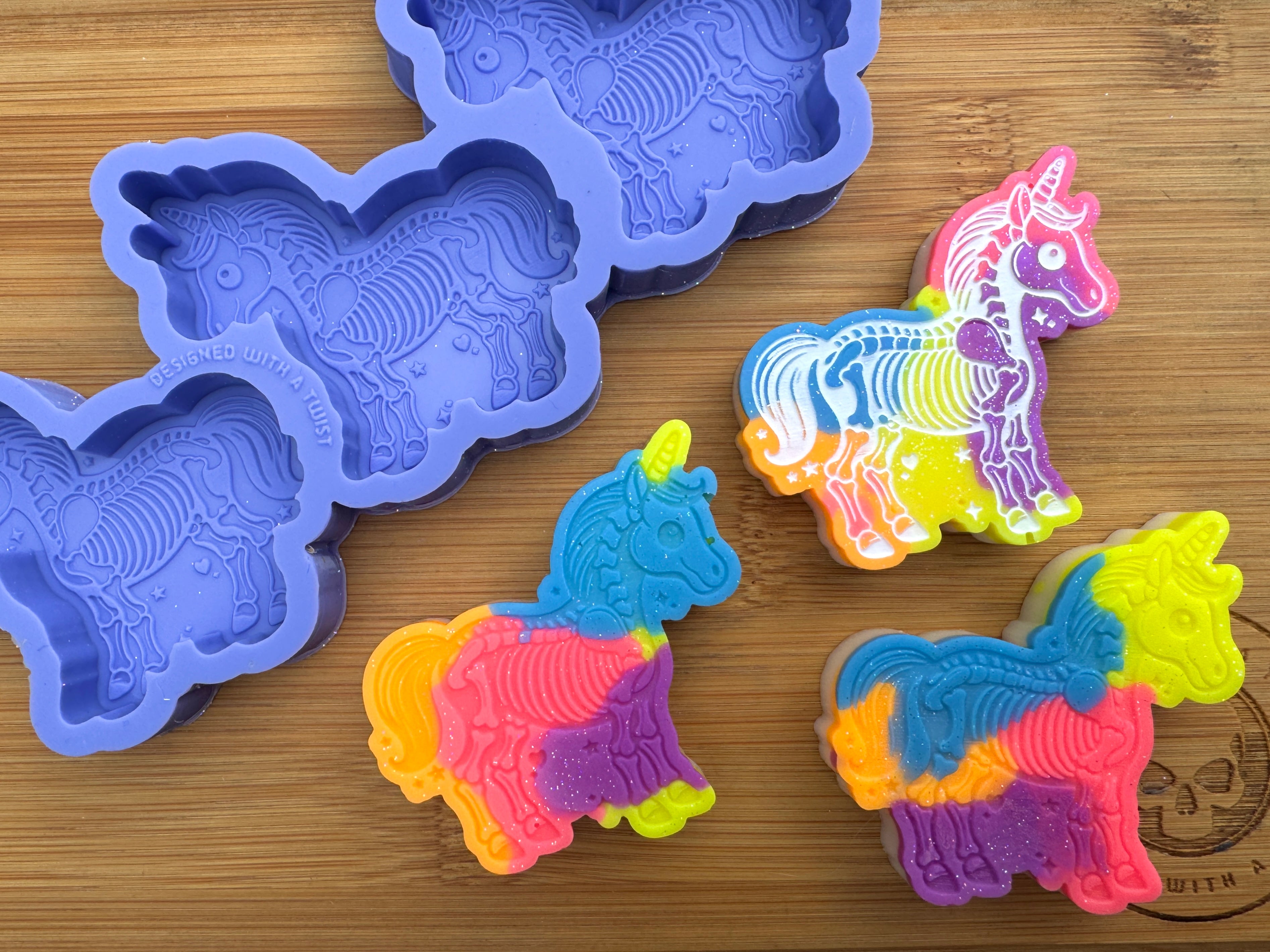 Skeleton Unicorn Silicone Trio Mold