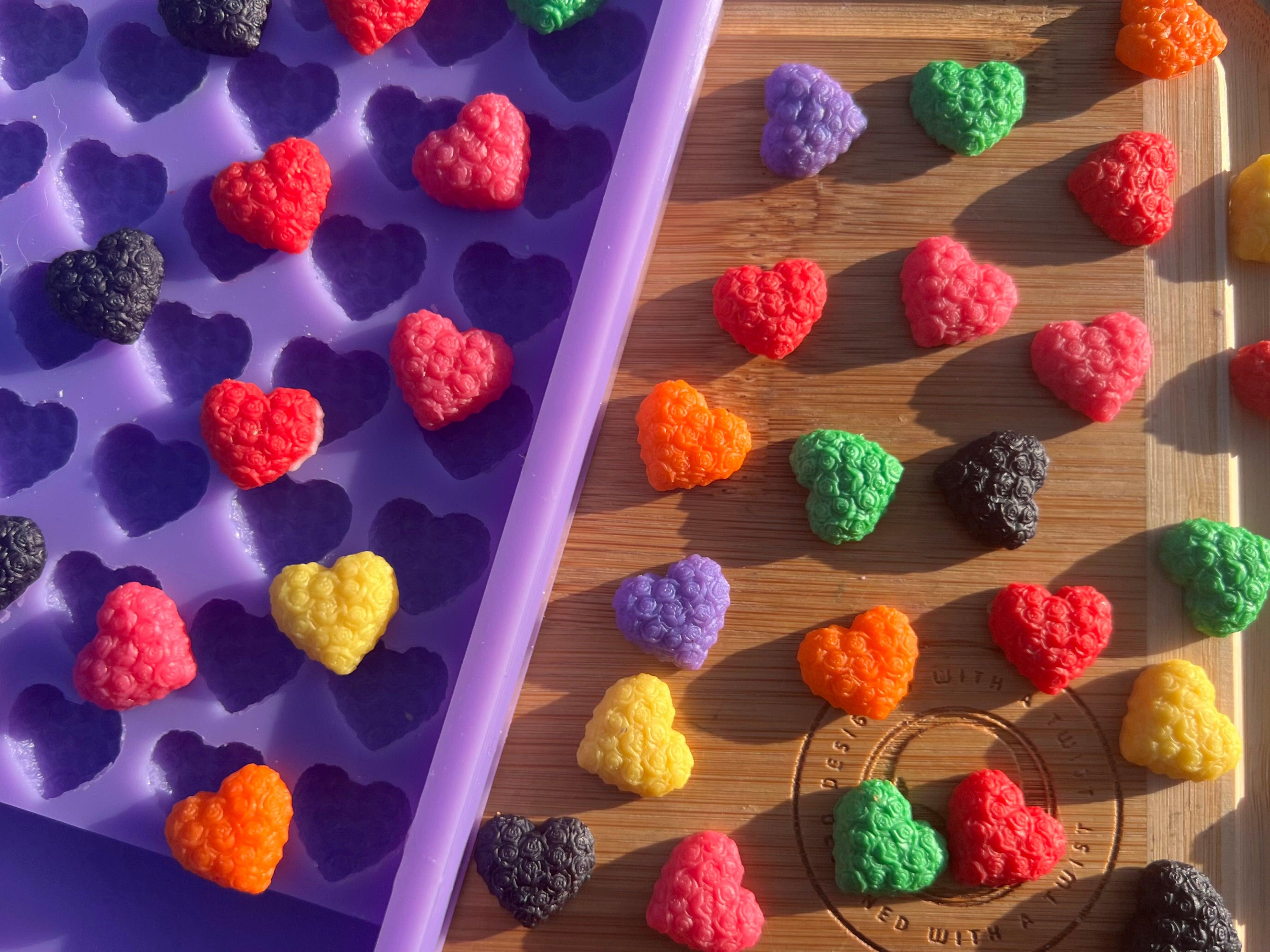Rose Heart Scrape n Scoop Wax Silicone Mold - Designed with a Twist - Top quality silicone molds made in the UK.