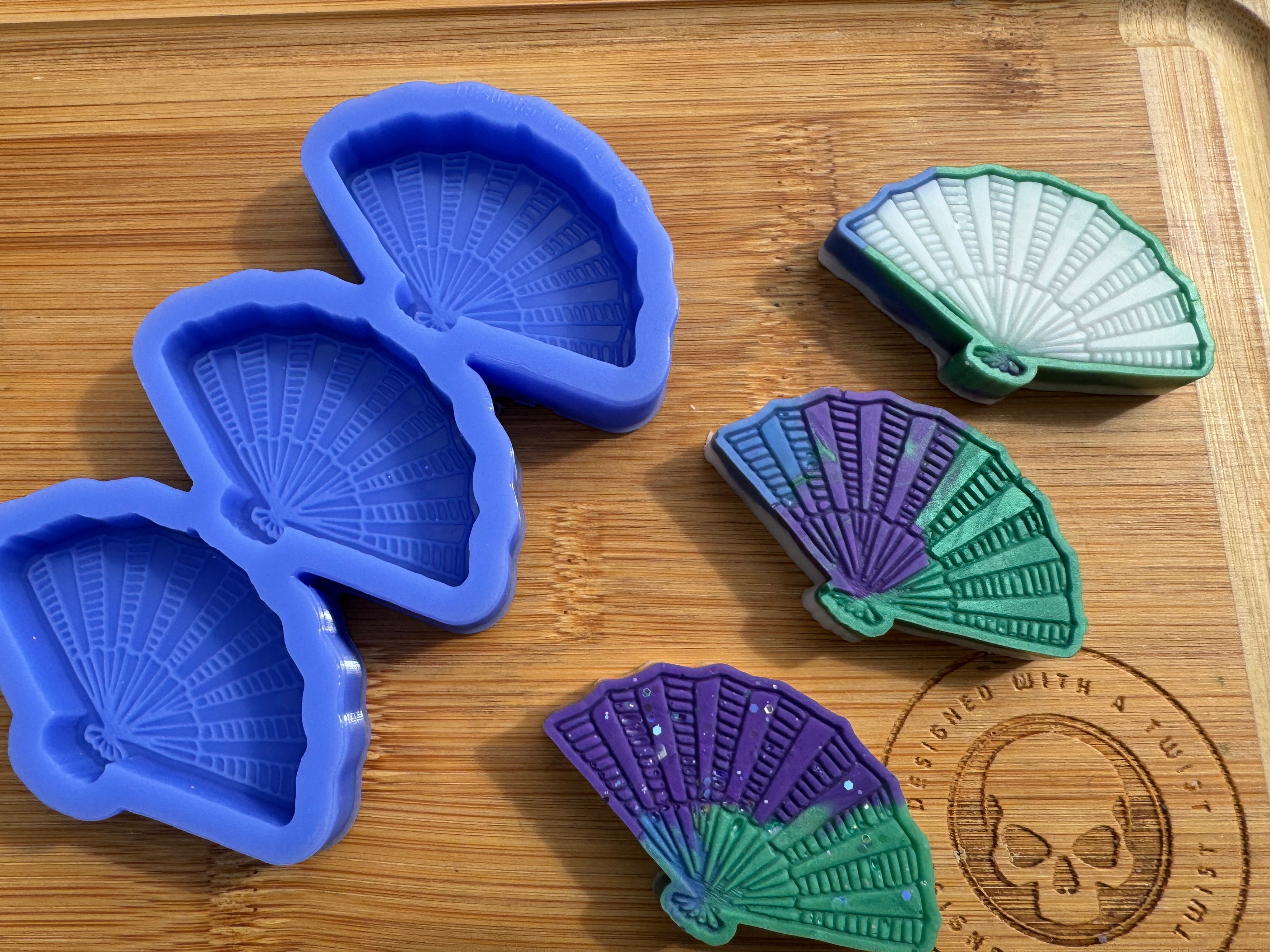 Hand Fan Silicone Mold Trio