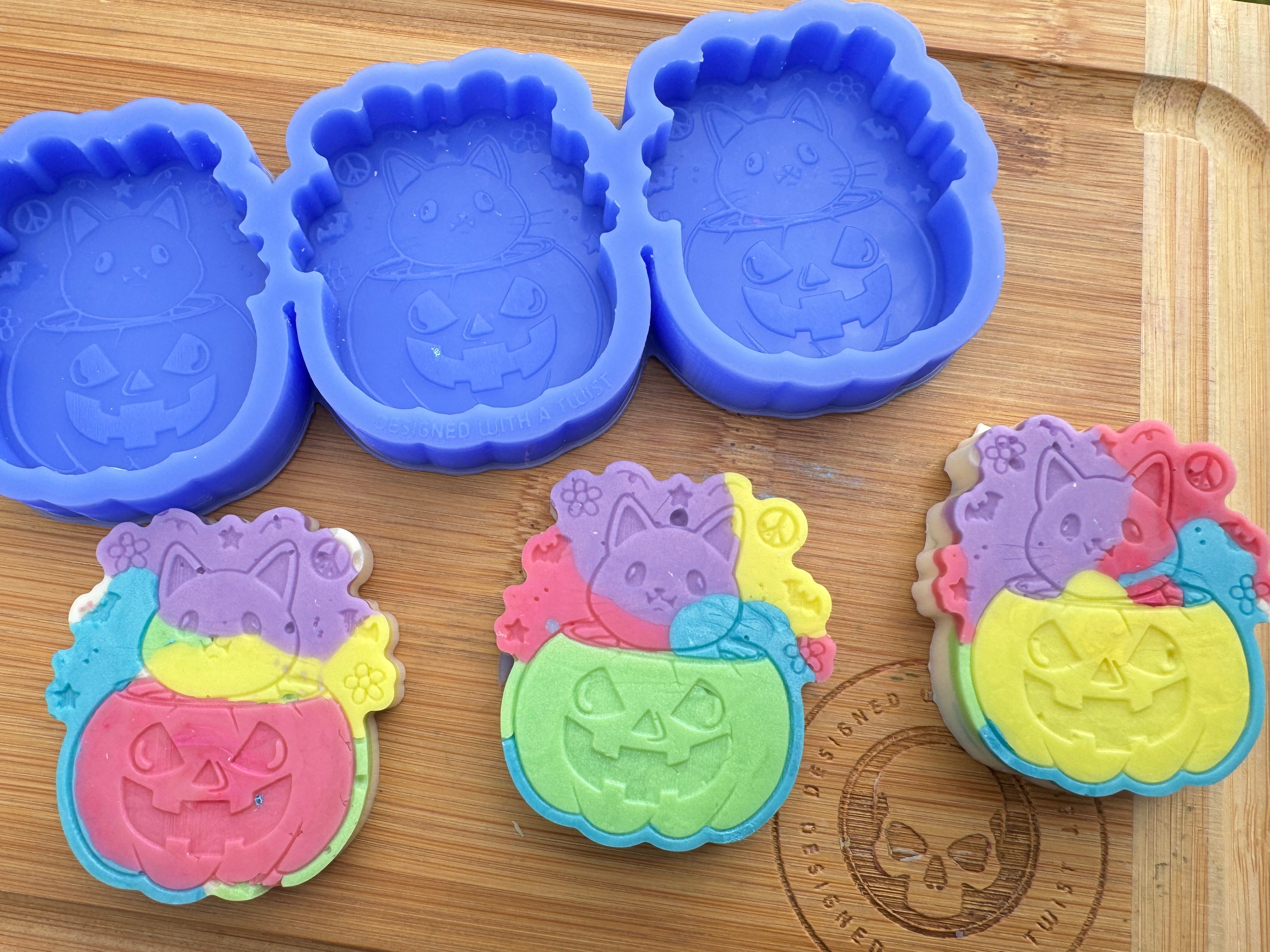 Carved Pumpkin Cat Silicone Mold