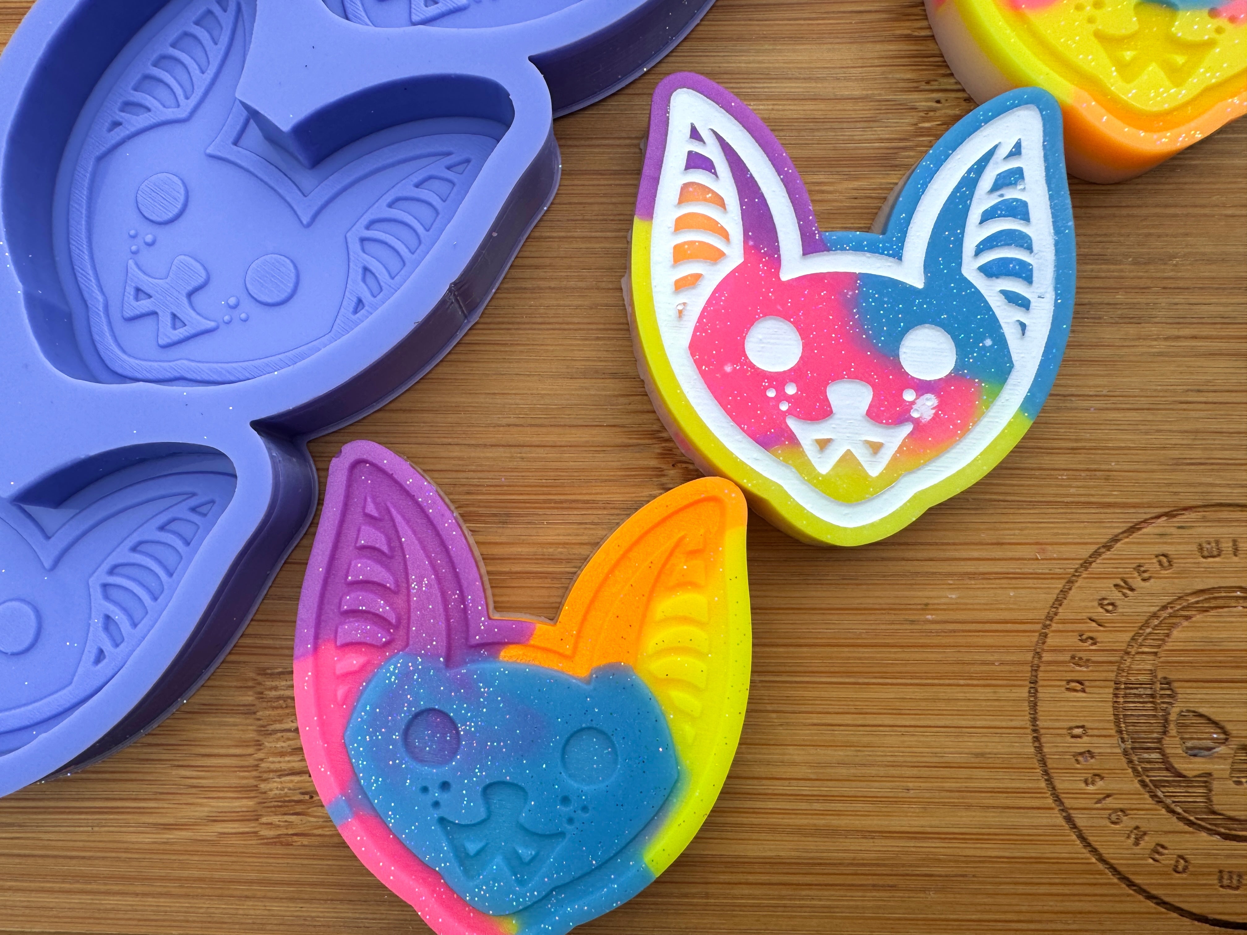Cute Vampire Bat Face Silicone Trio Mold