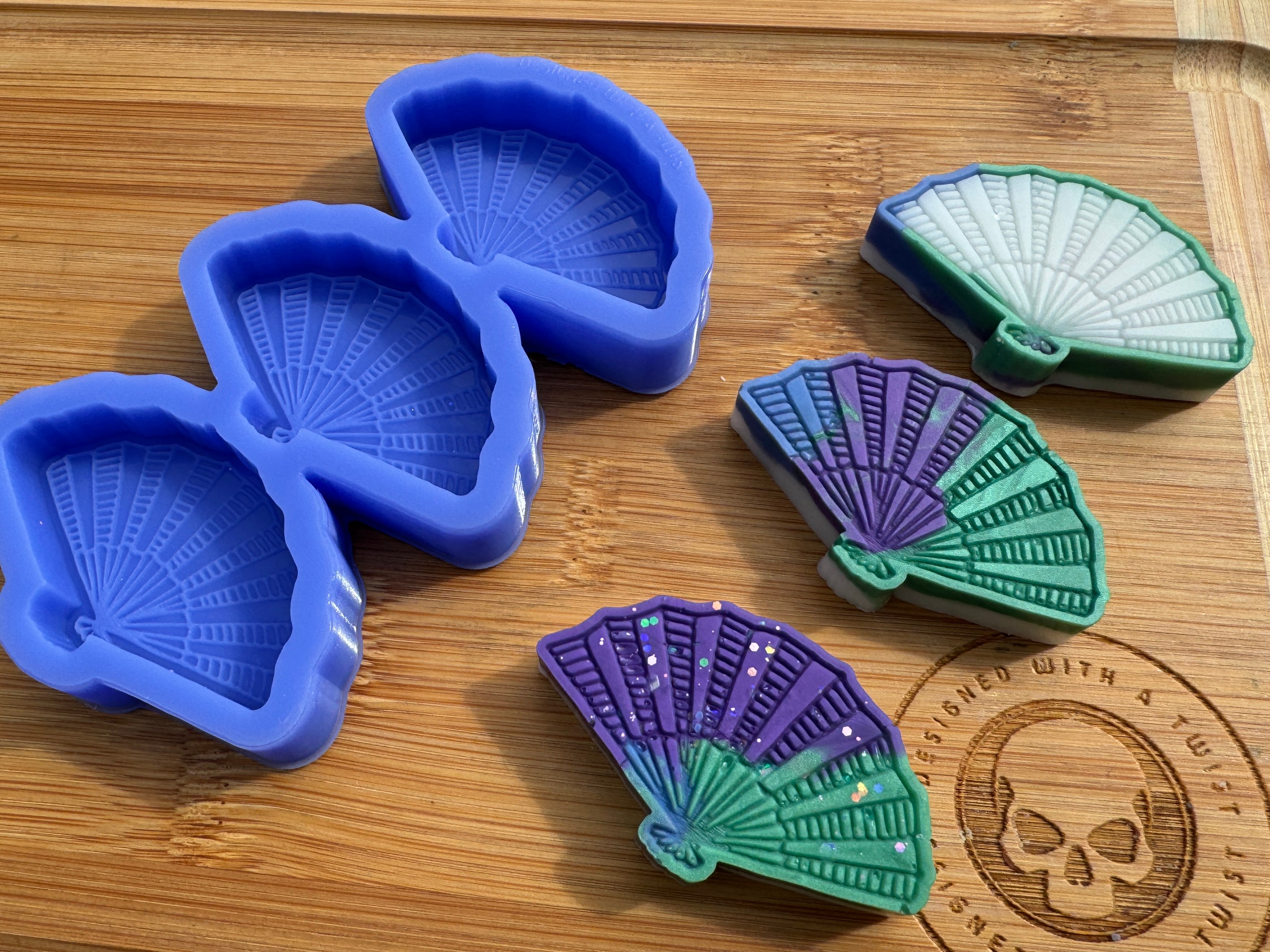 Hand Fan Silicone Mold Trio