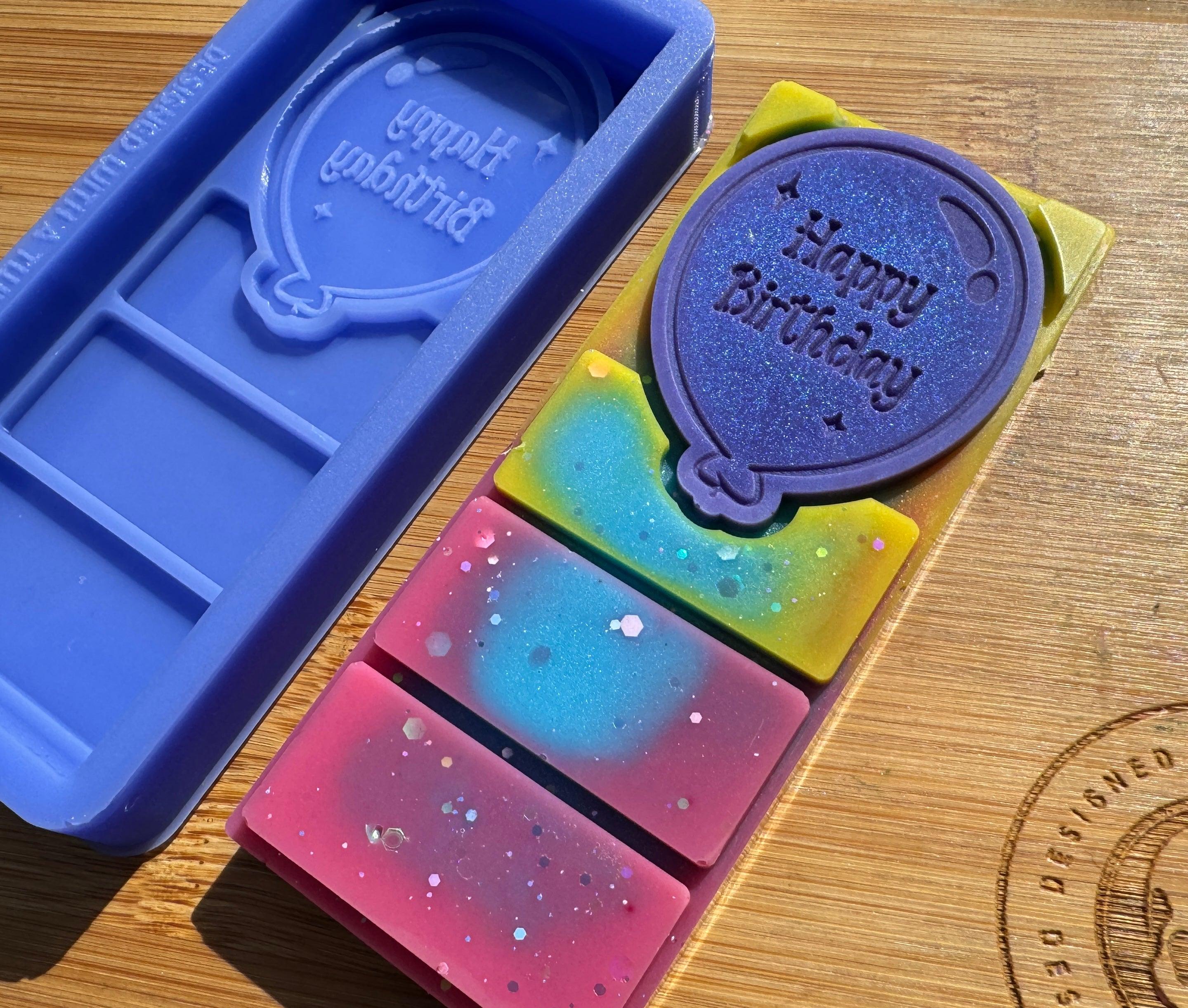 Happy Birthday Balloon Snapbar Silicone Mold - Designed with a Twist - Top quality silicone molds made in the UK.