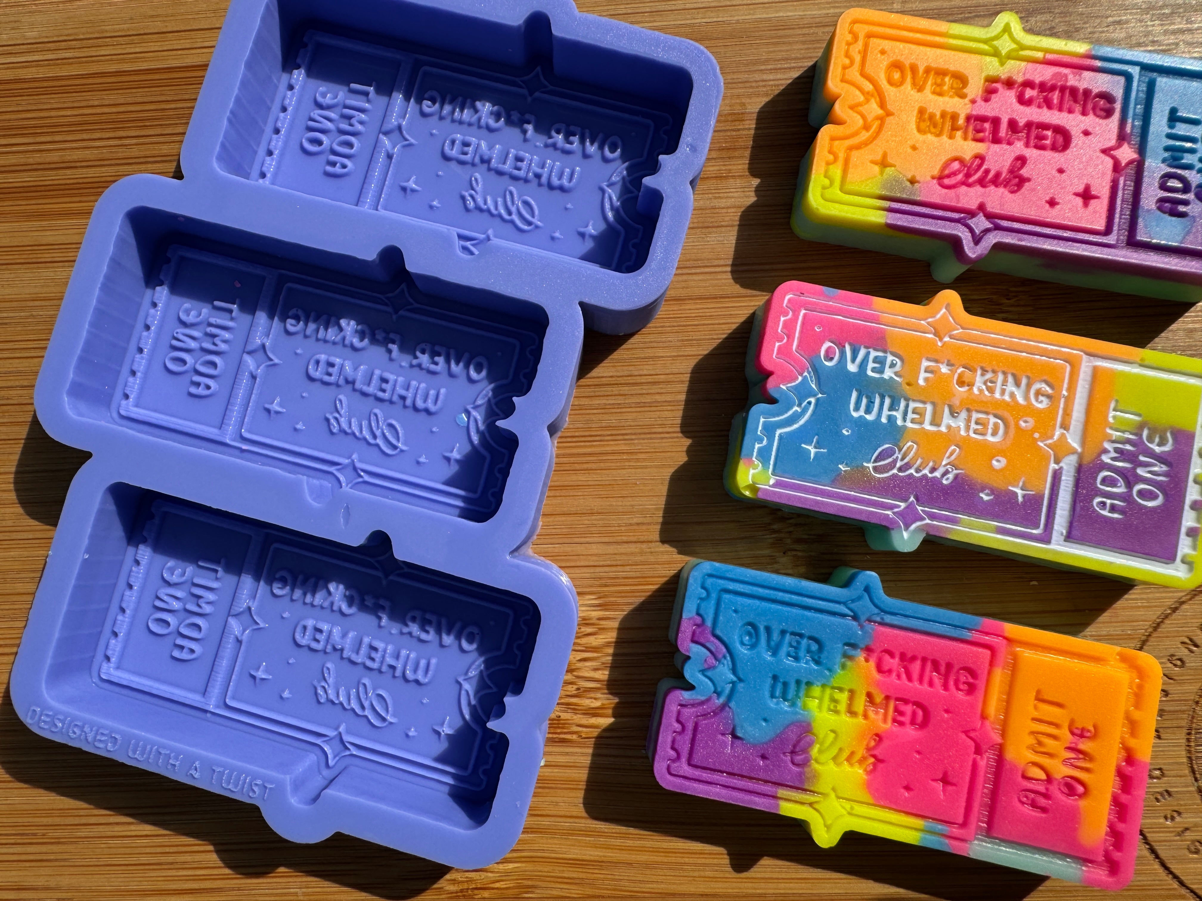 Over F*cking Whelmed Club Silicone Trio Mold