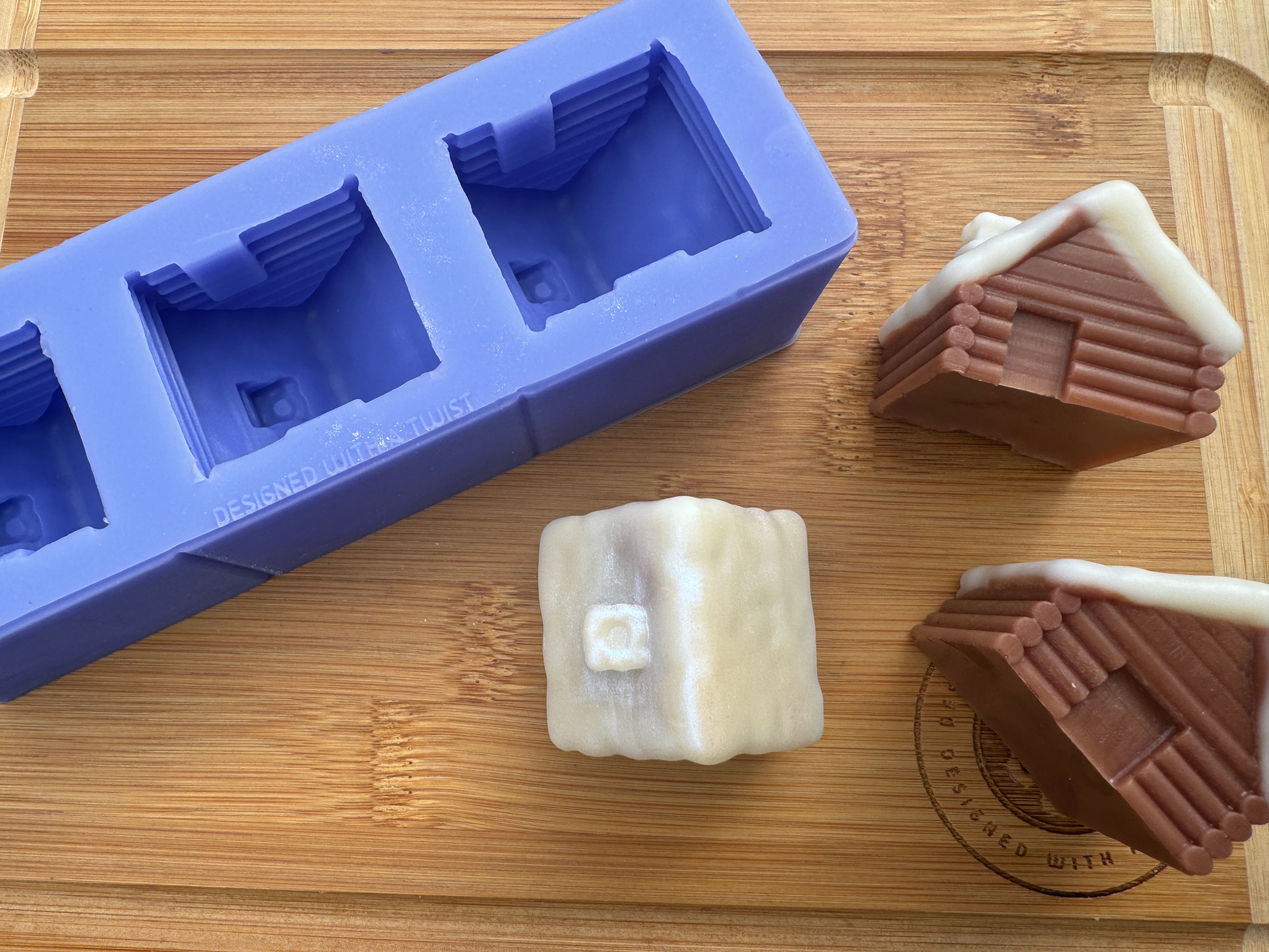 3D Winter Log Cabin Silicone Mold