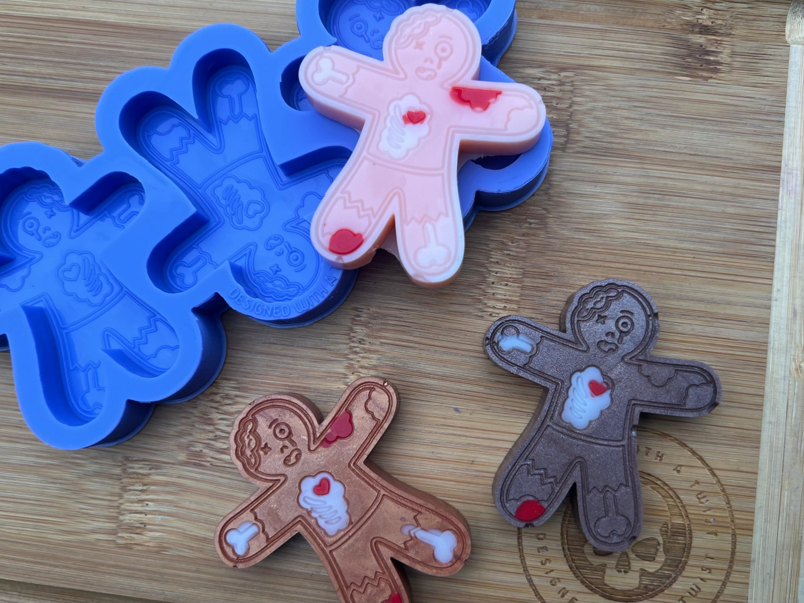 Zombie Gingerbread Man Wax Melt Silicone Mold - Designed with a Twist - Top quality silicone molds made in the UK.