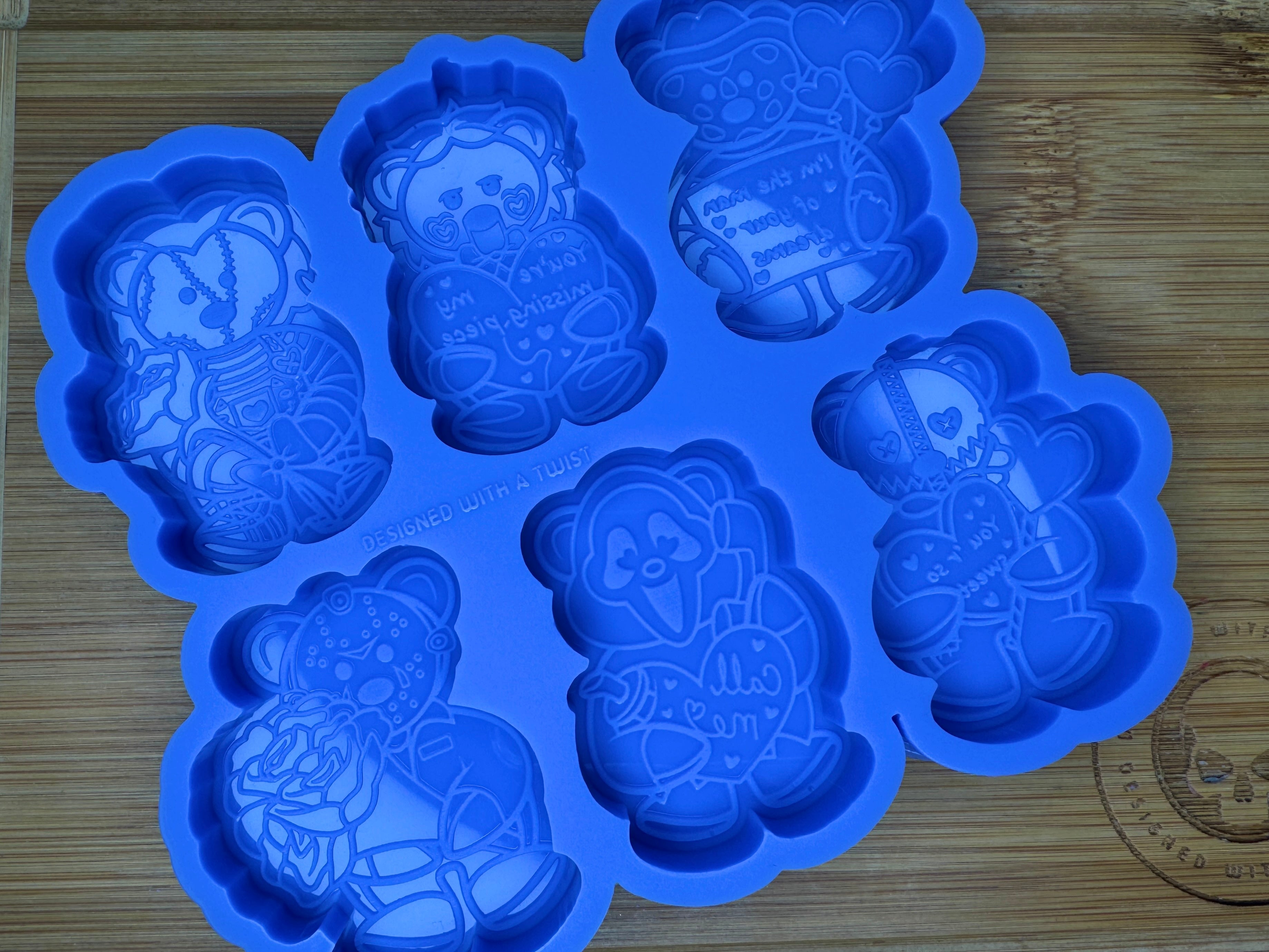 Valentines Killer Teddies Wax Melt Silicone Mold