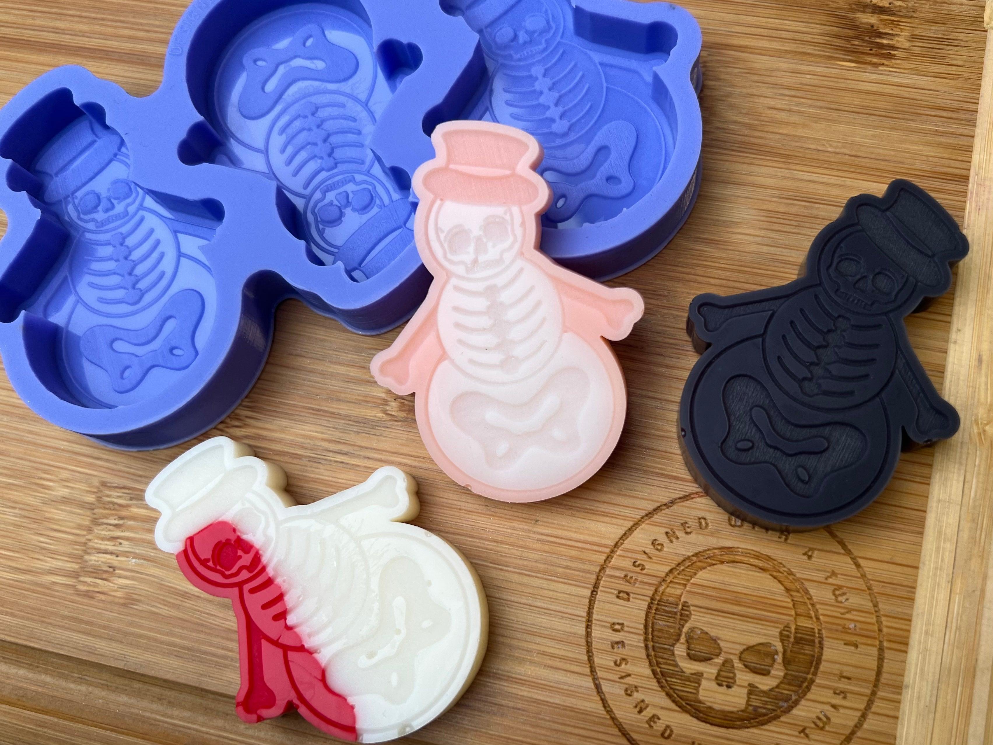 Skeleton Snowman Wax Melt Silicone Mold - Designed with a Twist - Top quality silicone molds made in the UK.