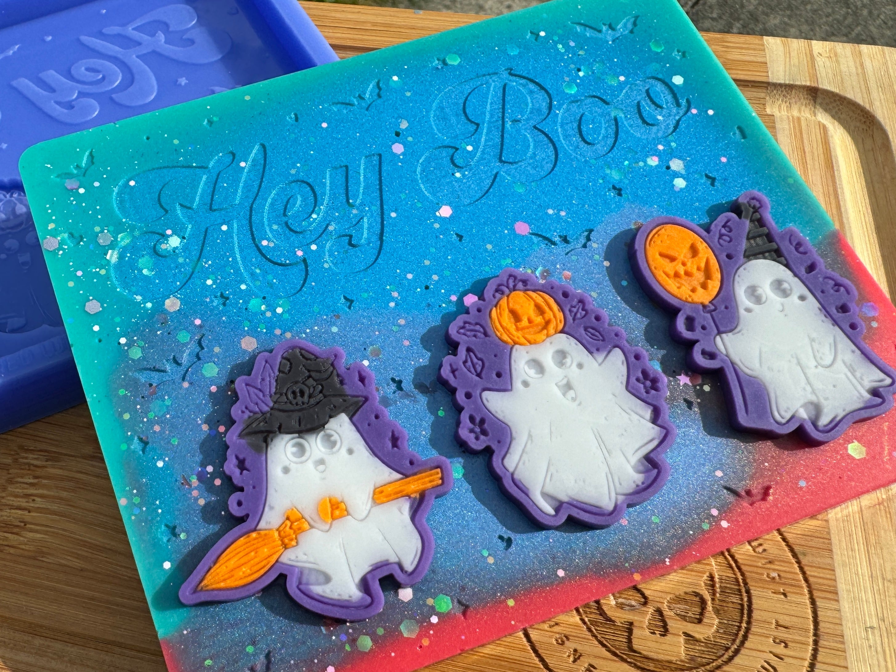 Hey Boo Halloween Mini Slab Silicone Mold