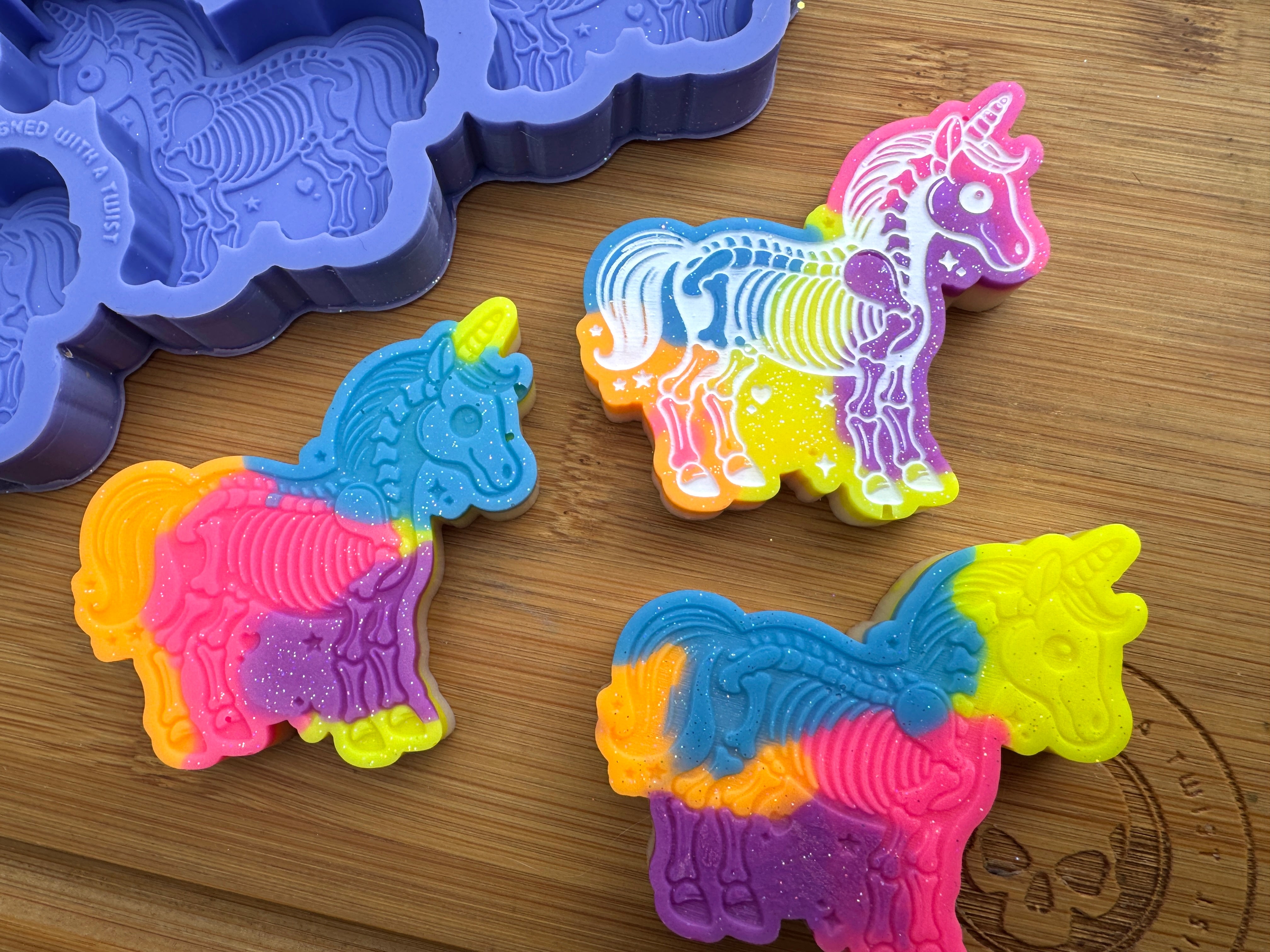 Skeleton Unicorn Silicone Trio Mold