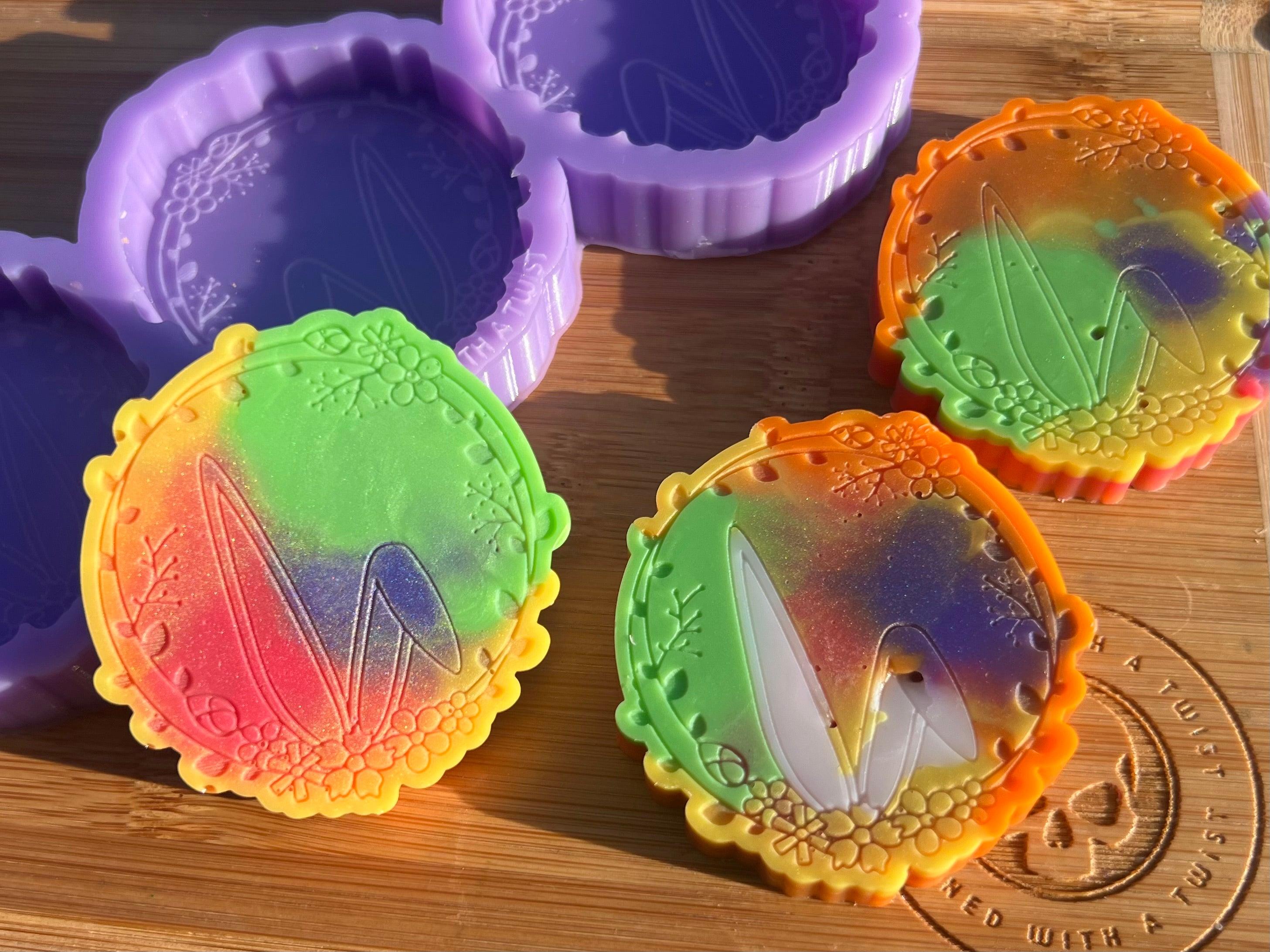 Floral Bunny Ears Wax Melt Silicone Mold - Designed with a Twist - Top quality silicone molds made in the UK.