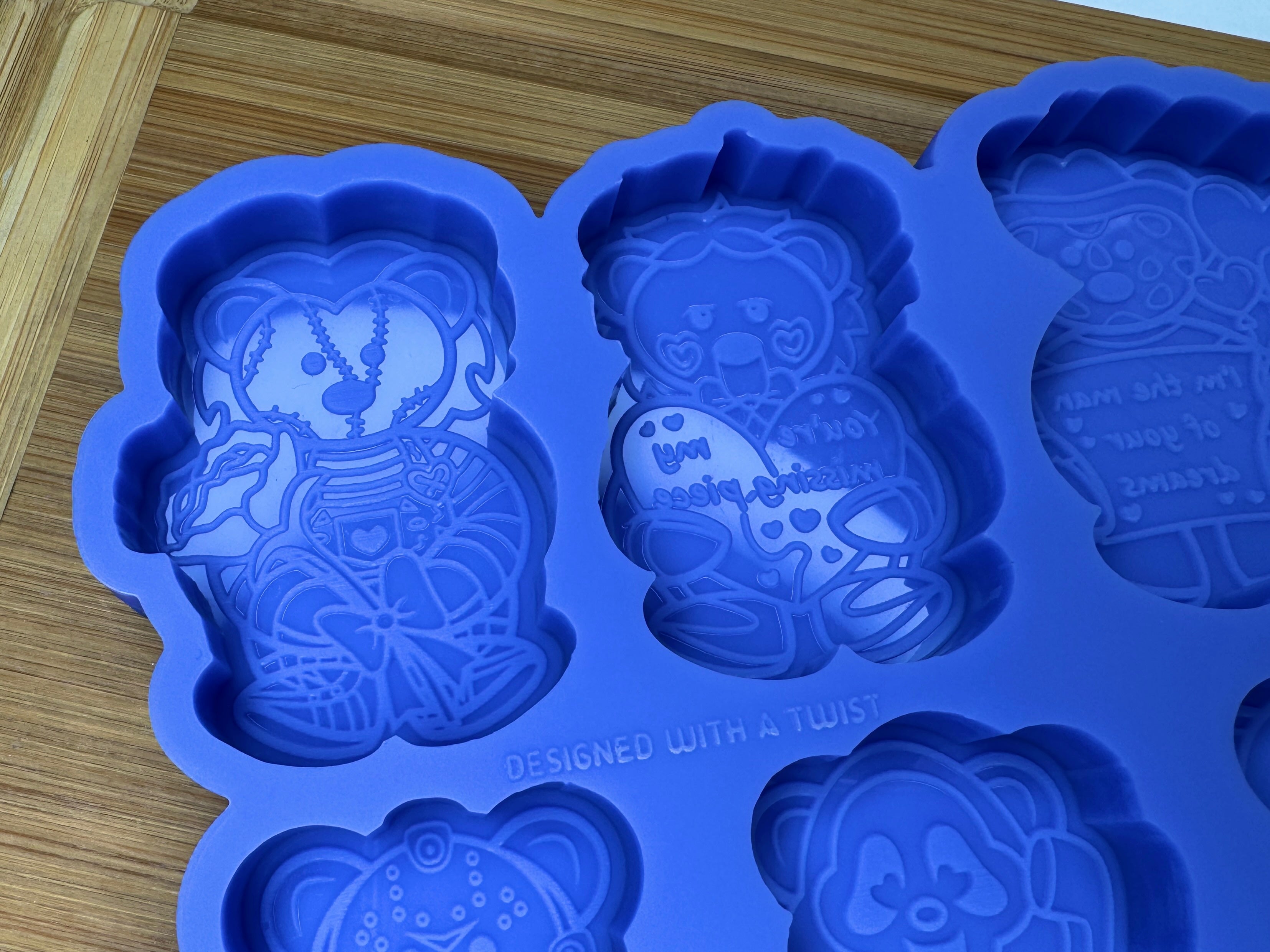 Valentines Killer Teddies Wax Melt Silicone Mold