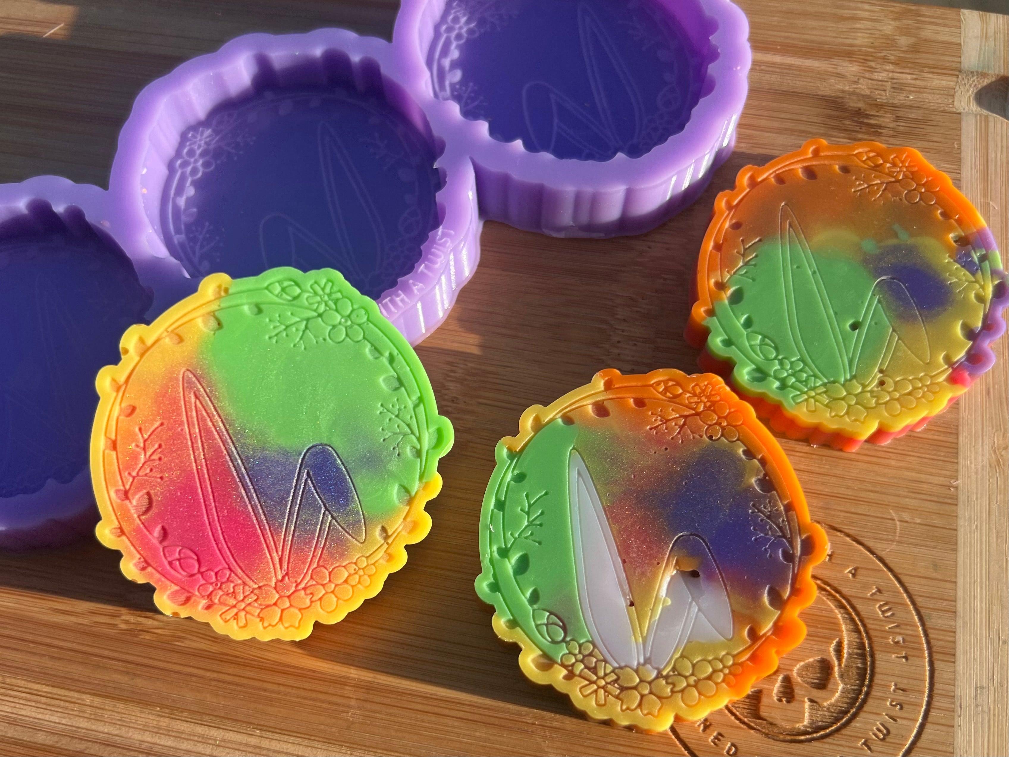 Floral Bunny Ears Wax Melt Silicone Mold - Designed with a Twist - Top quality silicone molds made in the UK.