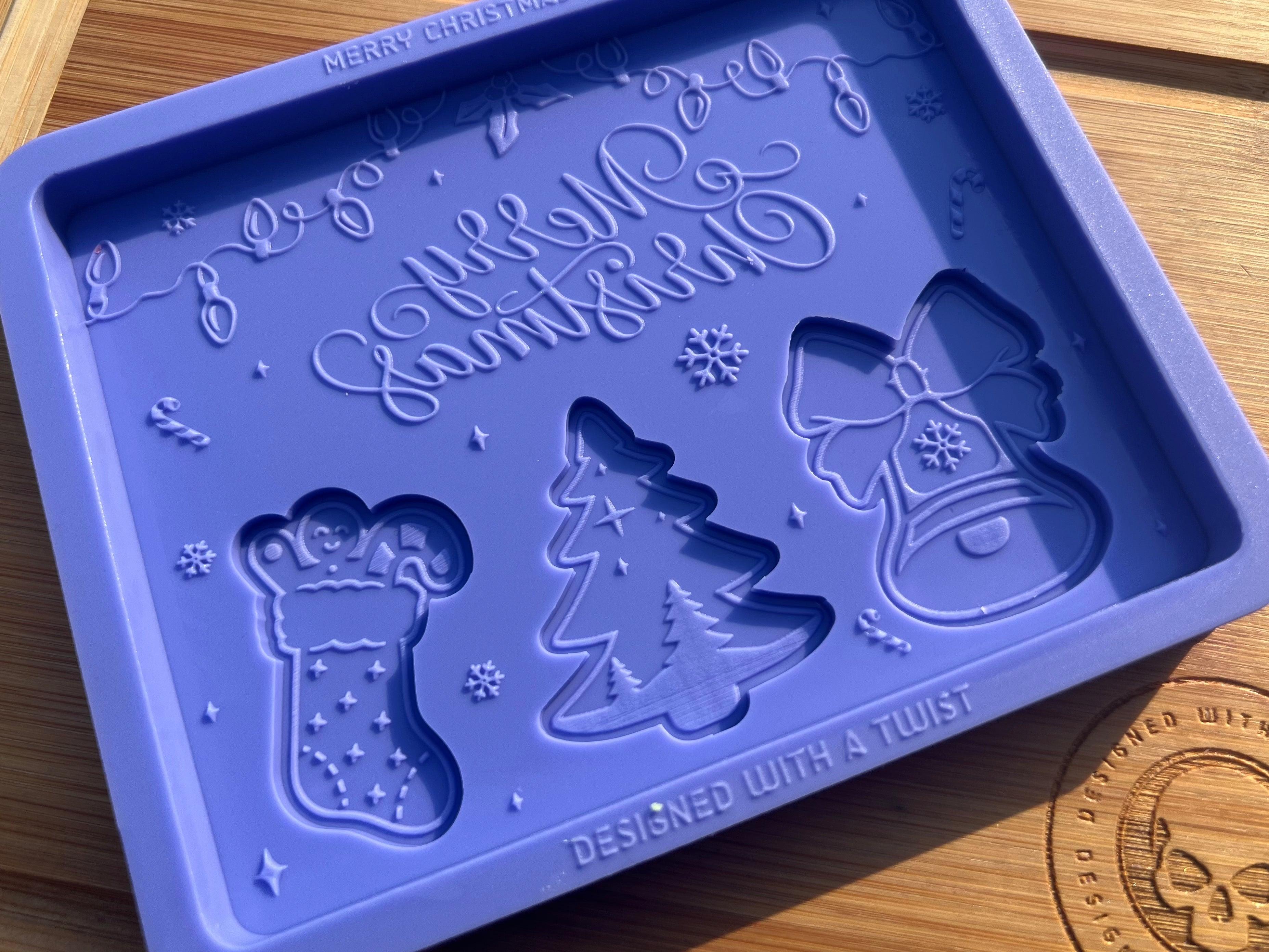 Merry Christmas Slab Silicone Mold - Designed with a Twist - Top quality silicone molds made in the UK.