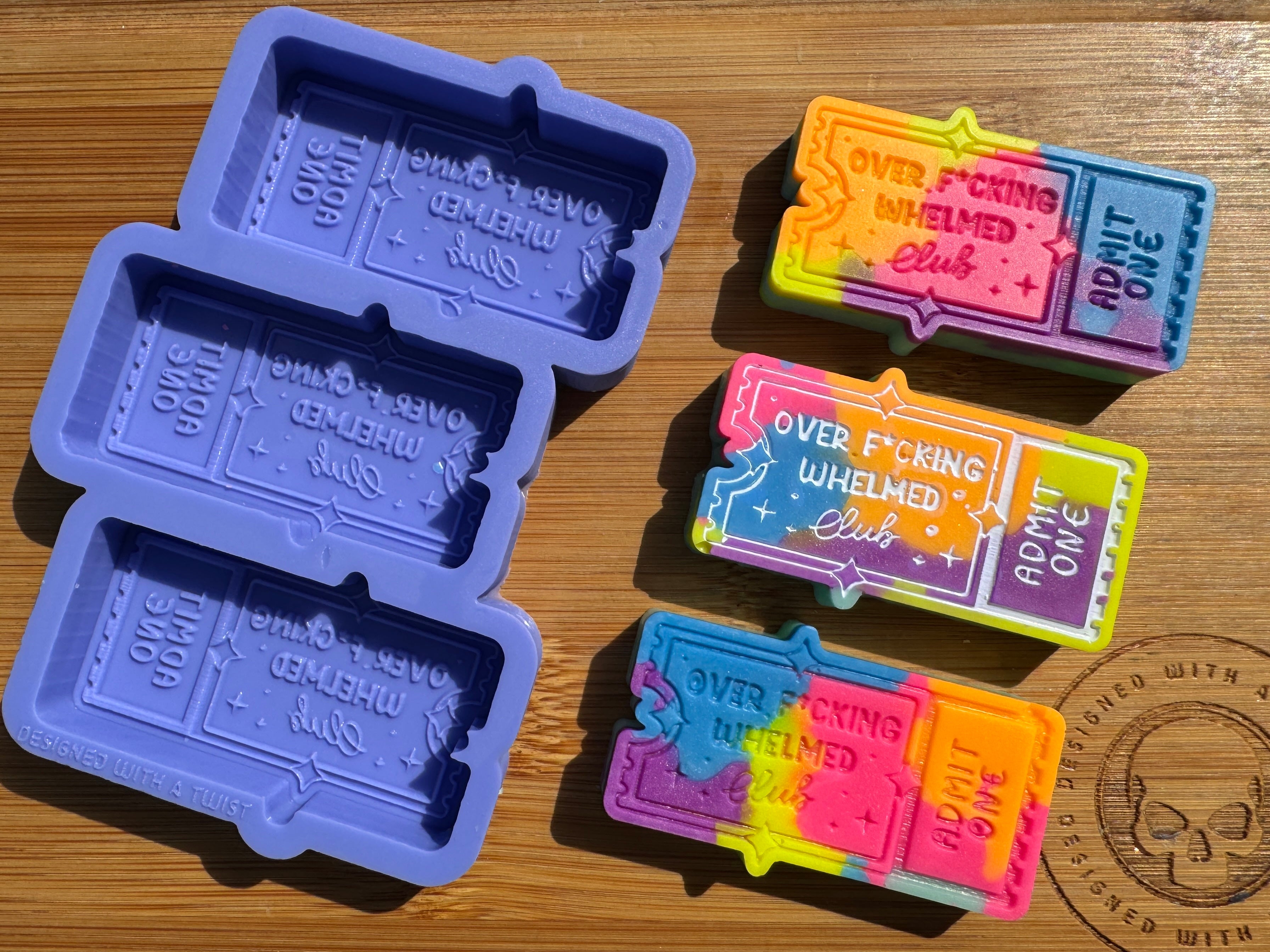 Over F*cking Whelmed Club Silicone Trio Mold