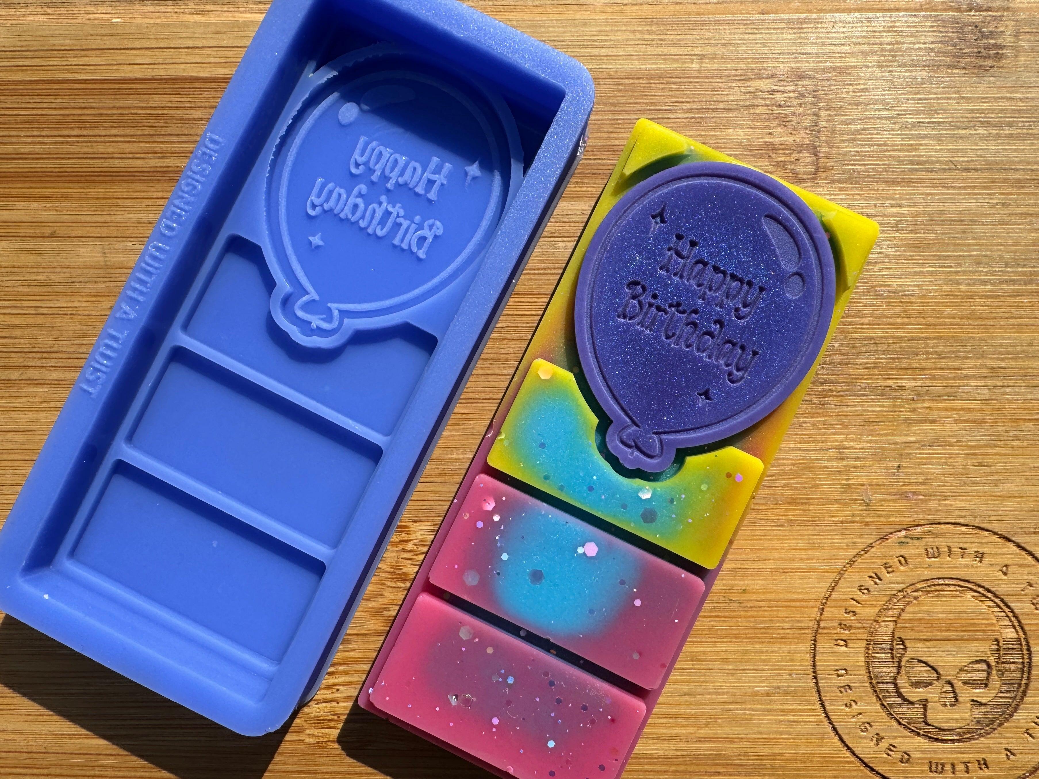 Happy Birthday Balloon Snapbar Silicone Mold - Designed with a Twist - Top quality silicone molds made in the UK.