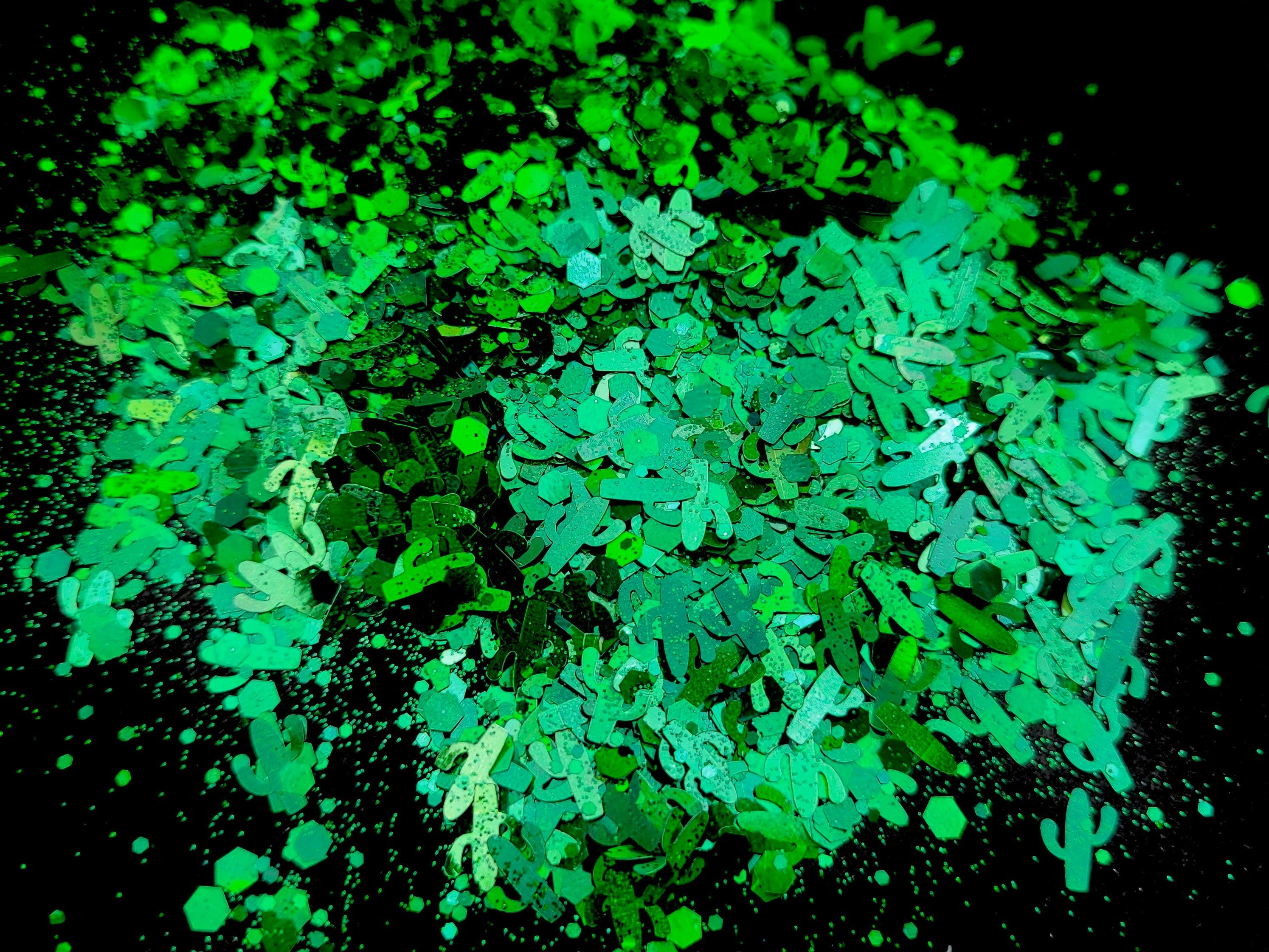 Emerald City Cactus - Glitter Bag 10g - Designed with a Twist - Top quality silicone molds made in the UK.