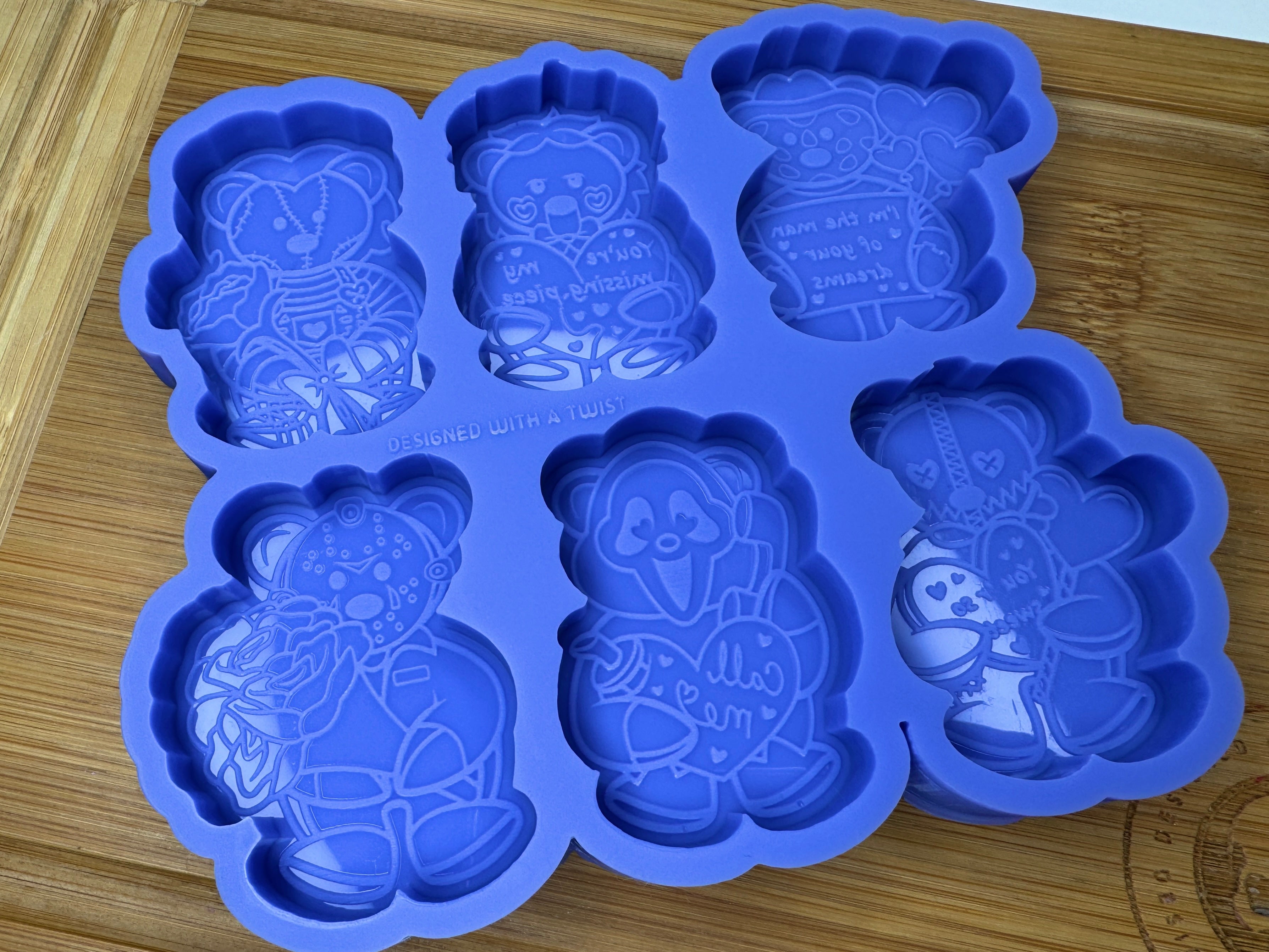 Valentines Killer Teddies Wax Melt Silicone Mold
