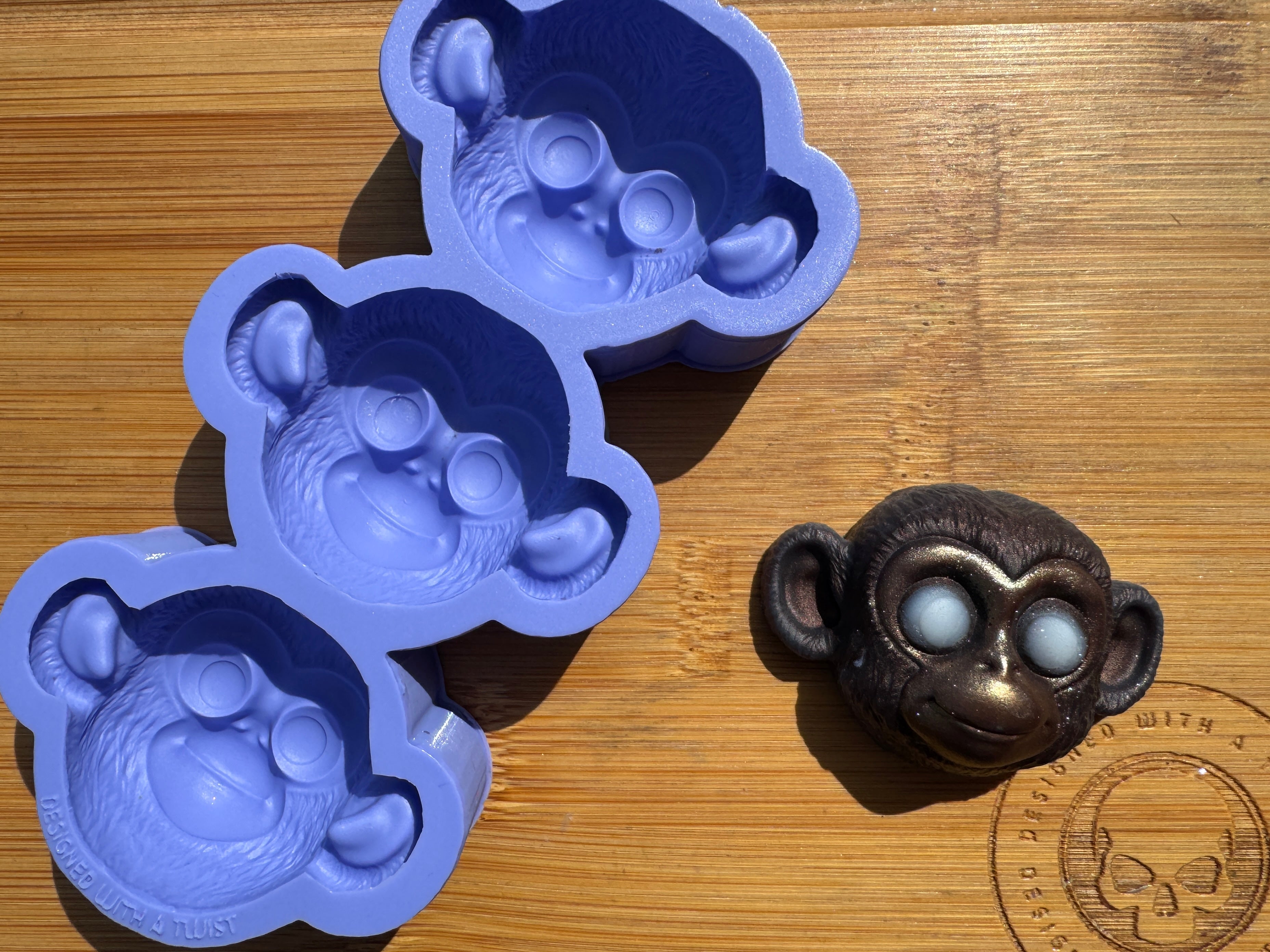 3D Monkey Silicone Mold Trio