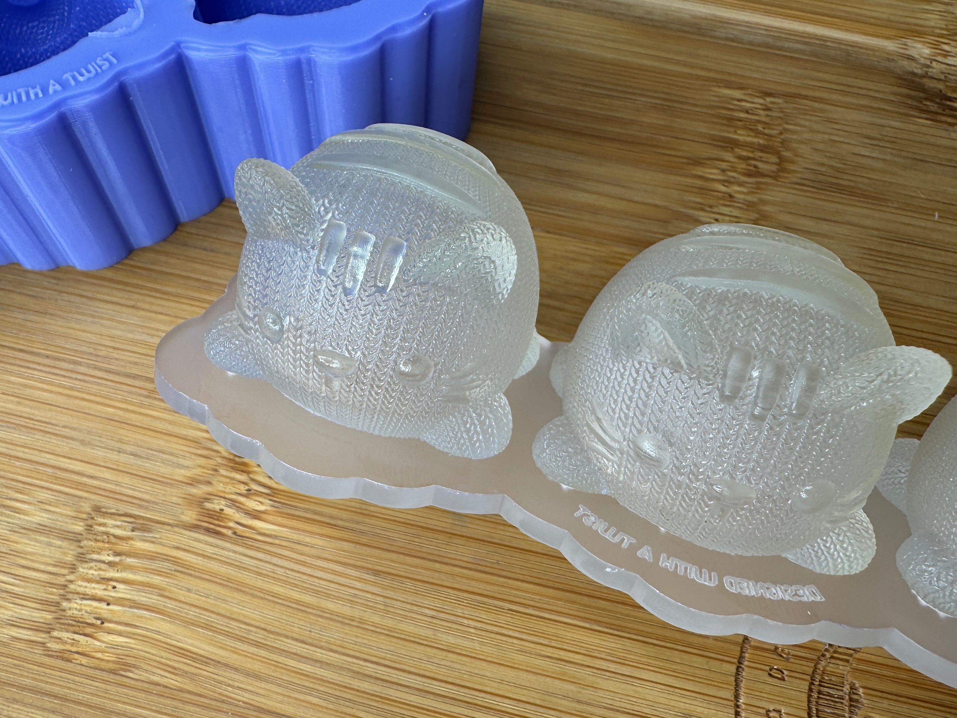 3D Knitted Kitty Silicone Mold Trio